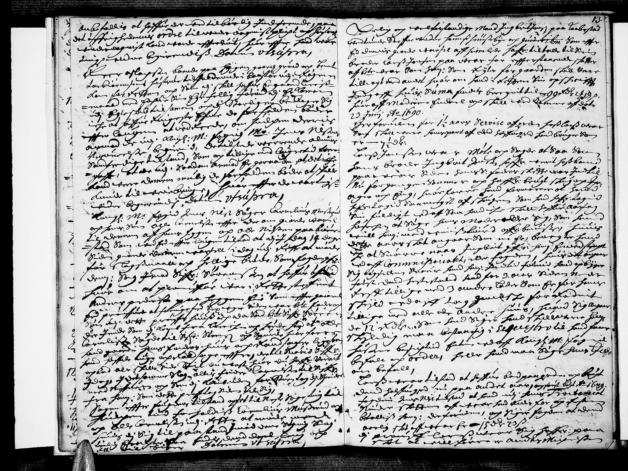 Lier, Røyken og Hurum sorenskriveri, AV/SAKO-A-89/F/Fa/L0031: Tingbok, 1690, s. 13