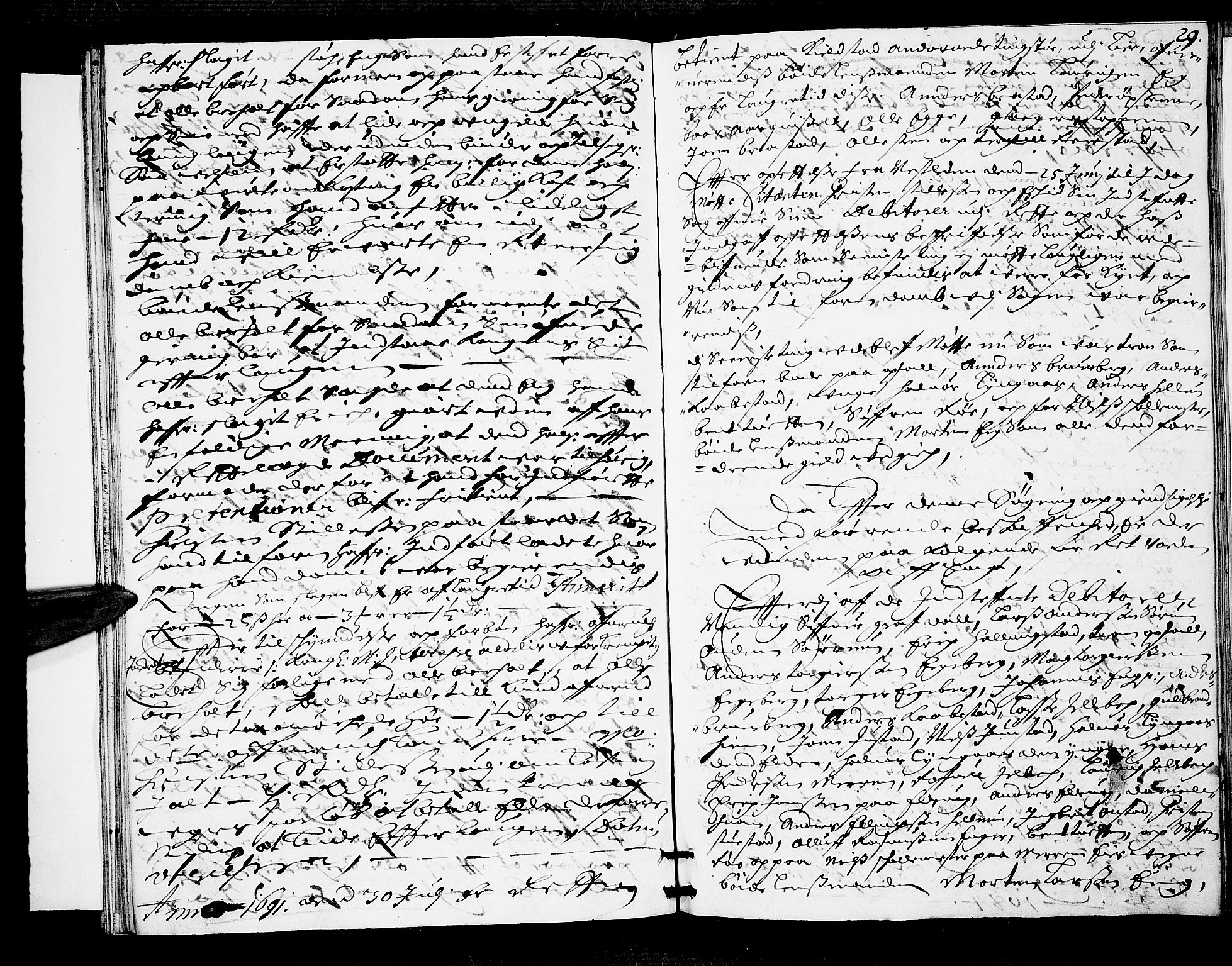 Lier, Røyken og Hurum sorenskriveri, SAKO/A-89/F/Fa/L0032: Tingbok, 1691, s. 29