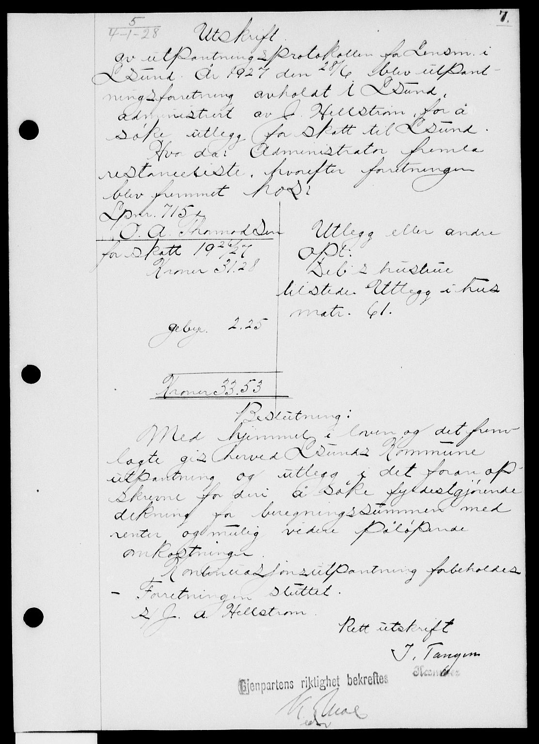Bamble sorenskriveri, SAKO/A-214/G/Ga/Gab/L0021: Pantebok nr. II 21, 1928-1928, s. 7