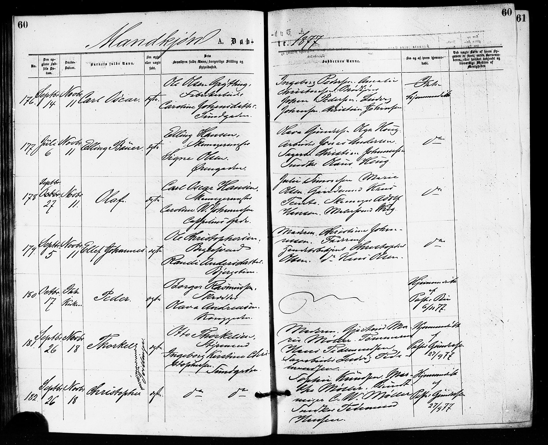 Bragernes kirkebøker, AV/SAKO-A-6/F/Fb/L0005: Ministerialbok nr. II 5, 1875-1877, s. 60