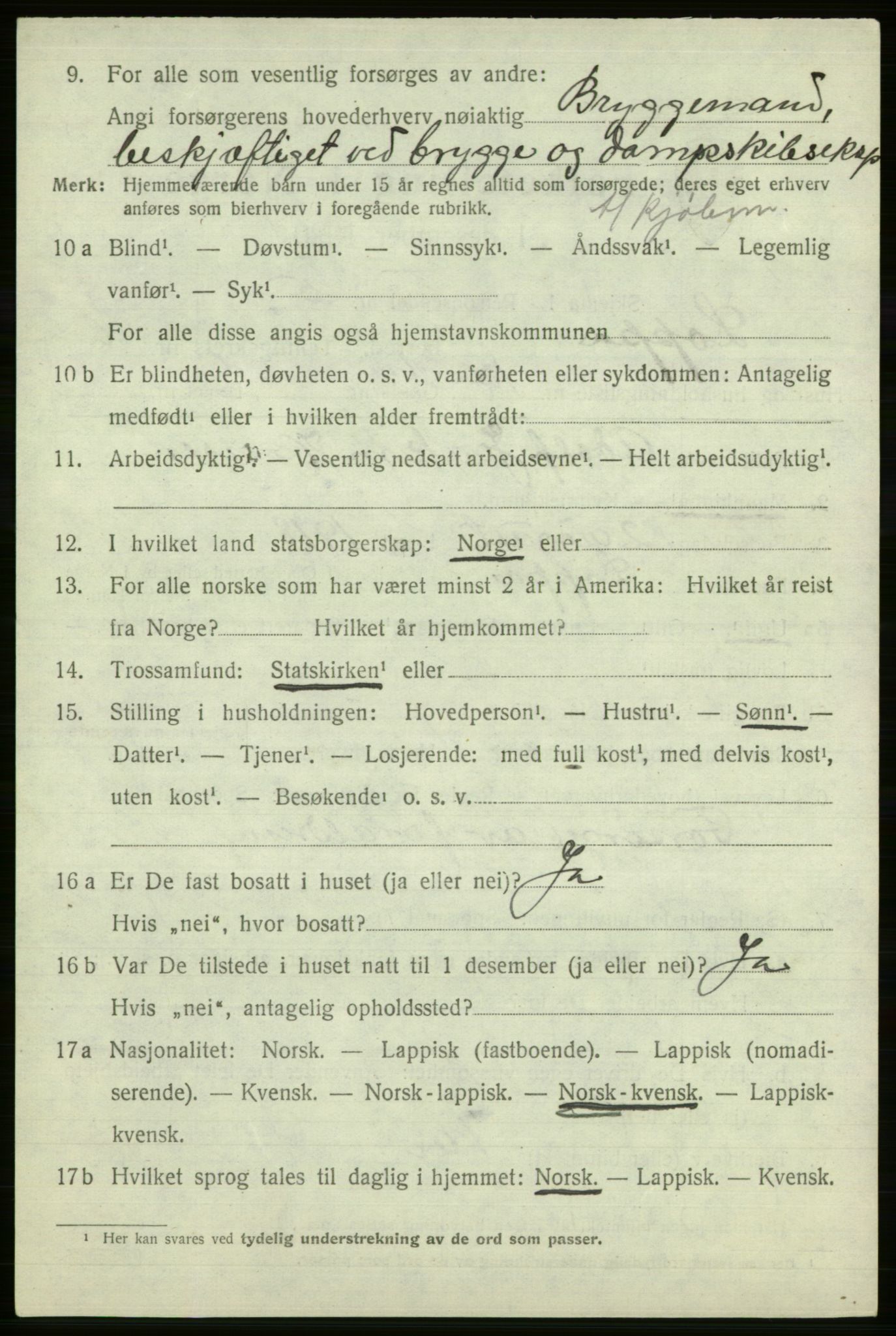 SATØ, Folketelling 1920 for 2014 Loppa herred, 1920, s. 2725