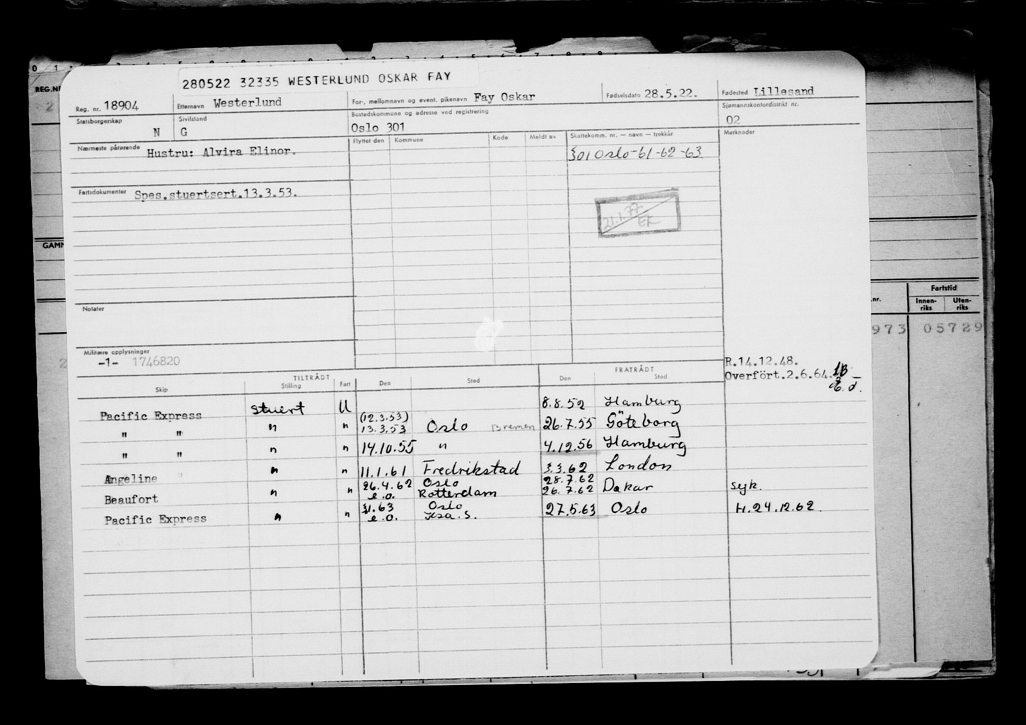 Direktoratet for sjømenn, AV/RA-S-3545/G/Gb/L0207: Hovedkort, 1922, s. 68