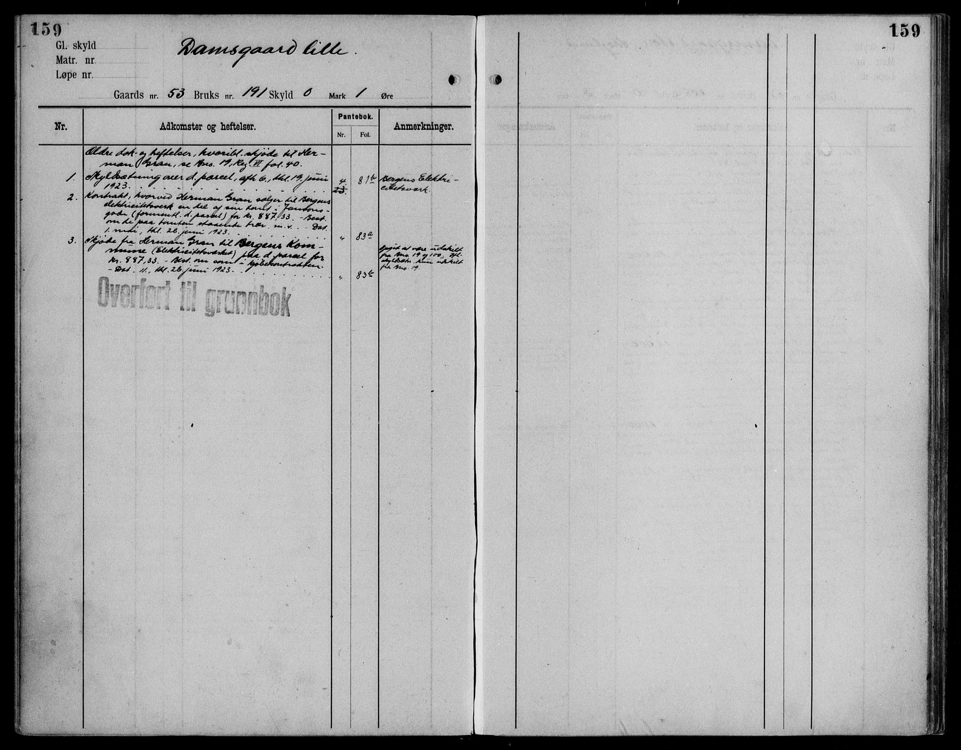 Midhordland sorenskriveri, AV/SAB-A-3001/1/G/Ga/Gab/L0115: Panteregister nr. II.A.b.115, s. 159