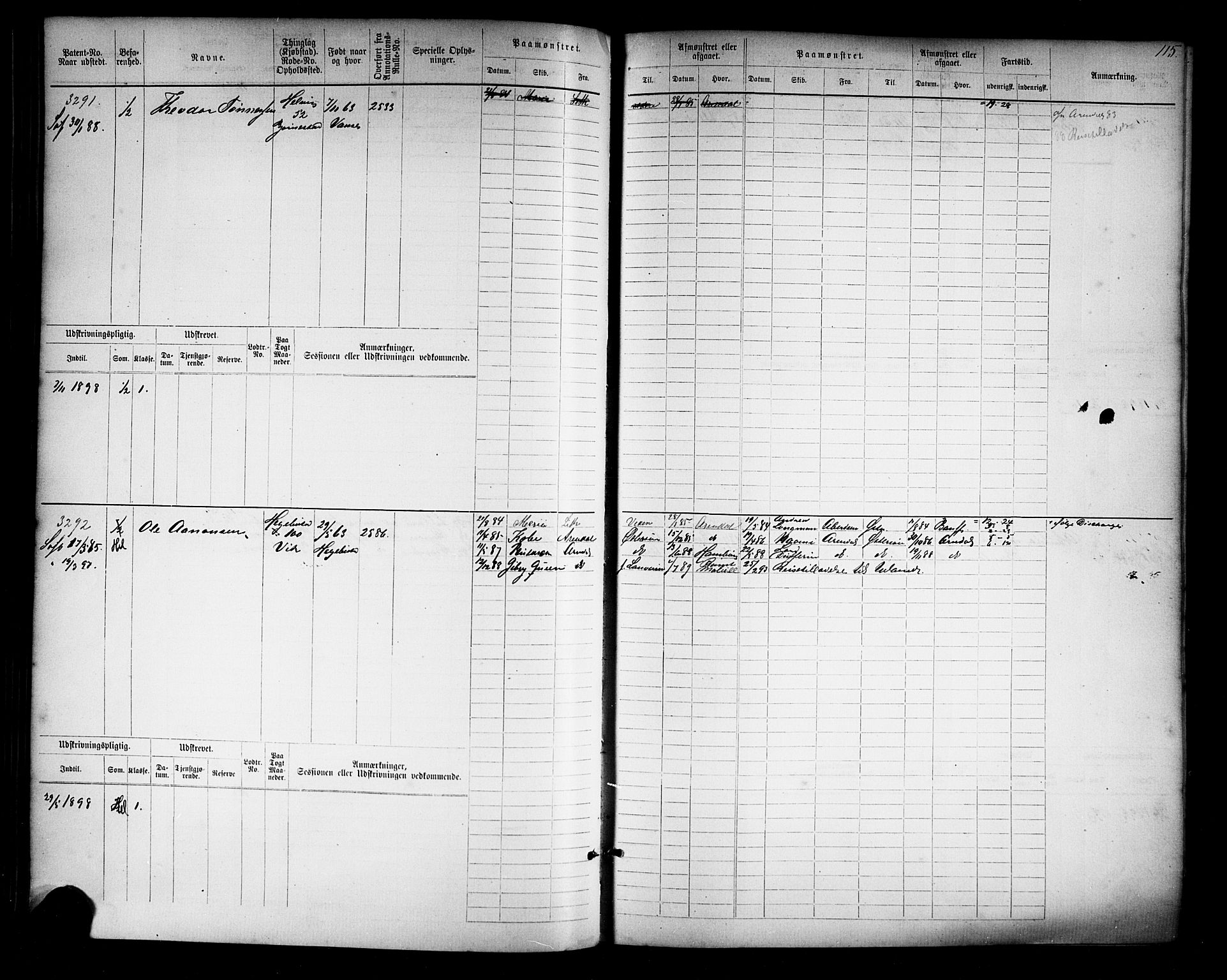 Farsund mønstringskrets, AV/SAK-2031-0017/F/Fb/L0019: Hovedrulle nr 3067-3832, Z-11, 1882-1922, s. 118