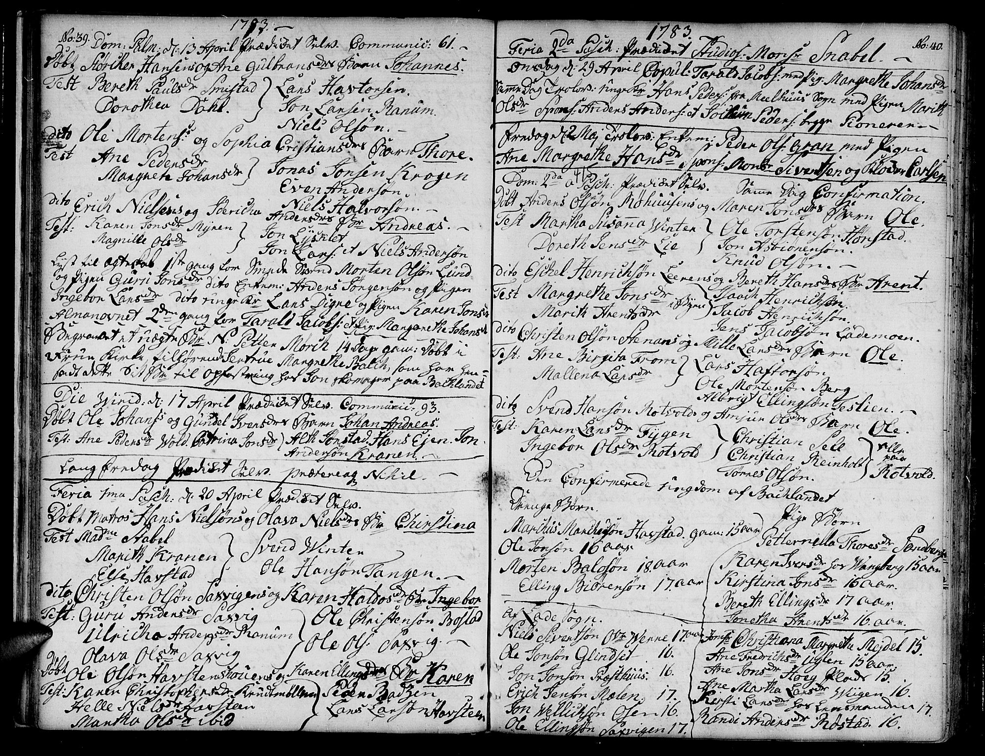 Ministerialprotokoller, klokkerbøker og fødselsregistre - Sør-Trøndelag, SAT/A-1456/604/L0180: Ministerialbok nr. 604A01, 1780-1797, s. 39-40