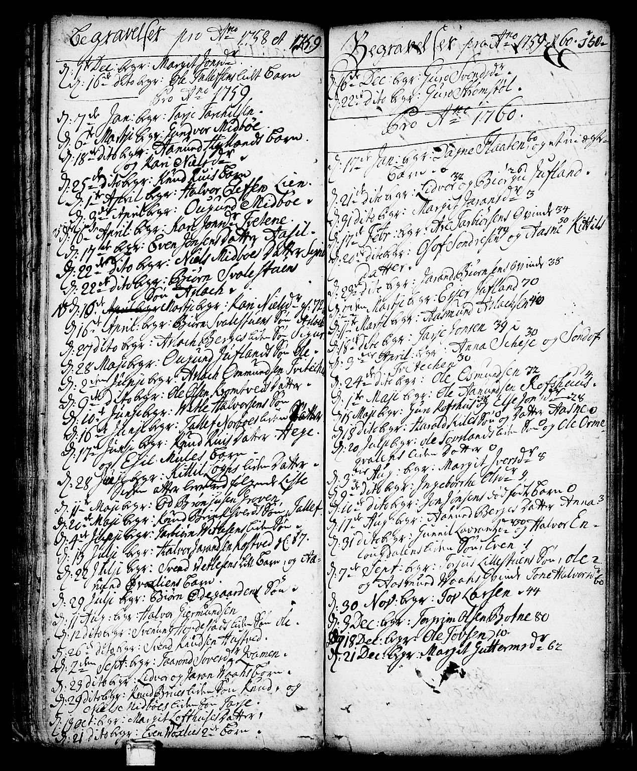 Vinje kirkebøker, SAKO/A-312/F/Fa/L0001: Ministerialbok nr. I 1, 1717-1766, s. 150