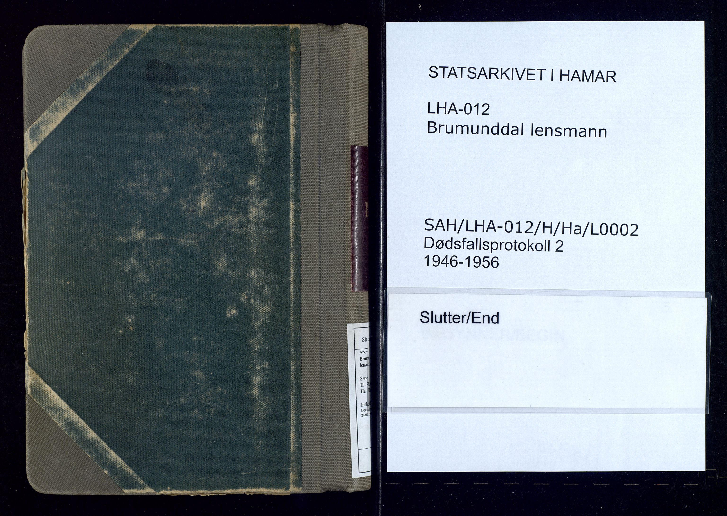 Brumunddal lensmannskontor, SAH/LHR-012/H/Ha/L0002: Dødsfallsprotokoll , 1946-1956