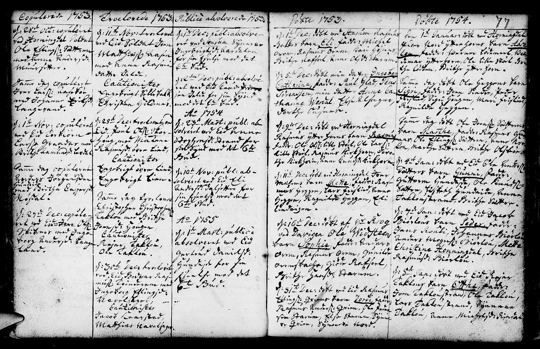 Eid sokneprestembete, AV/SAB-A-82301/H/Haa/Haaa/L0002: Ministerialbok nr. A 2, 1741-1769, s. 77