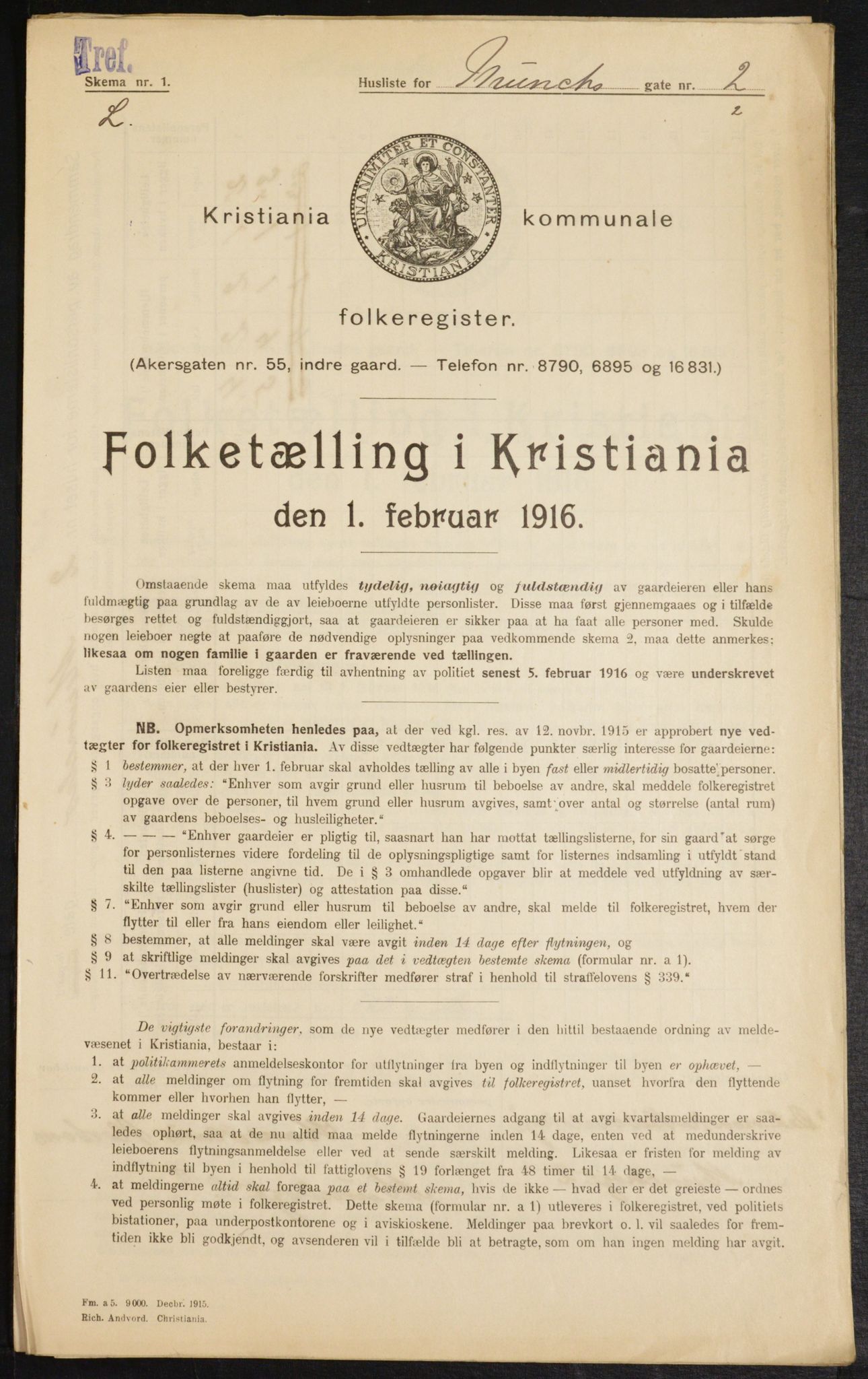 OBA, Kommunal folketelling 1.2.1916 for Kristiania, 1916, s. 68303