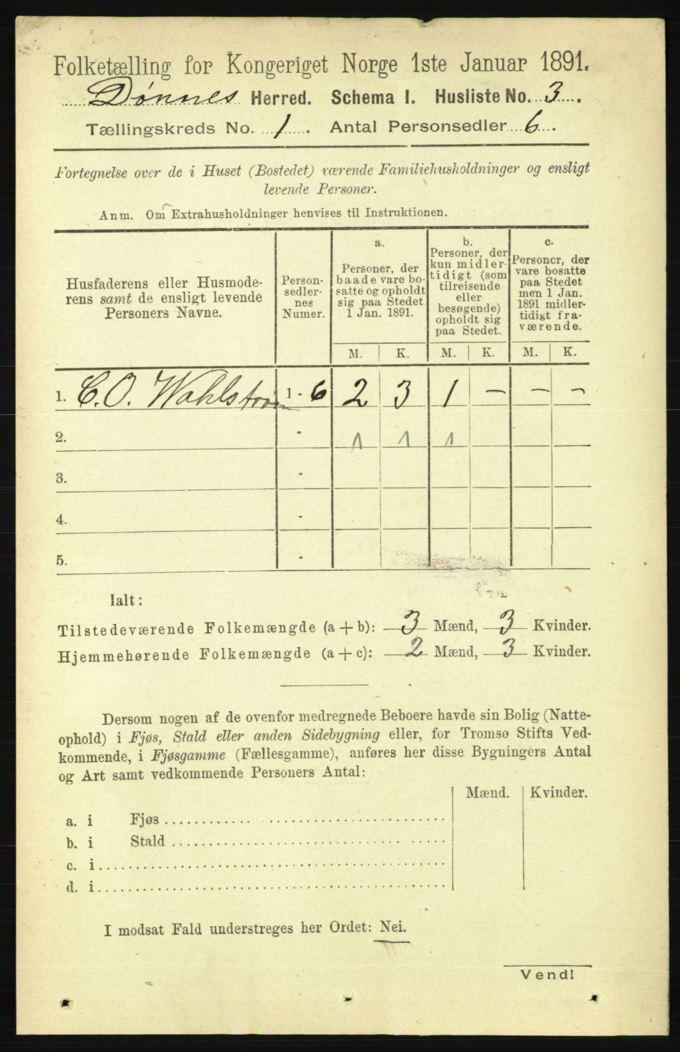 RA, Folketelling 1891 for 1827 Dønnes herred, 1891, s. 16