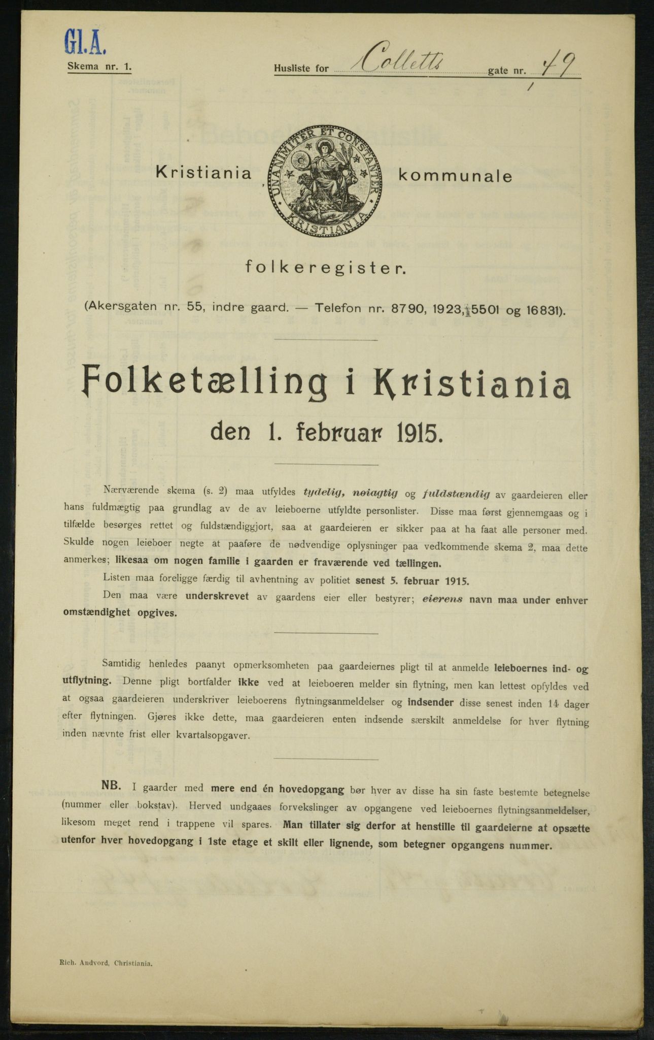 OBA, Kommunal folketelling 1.2.1915 for Kristiania, 1915, s. 13273