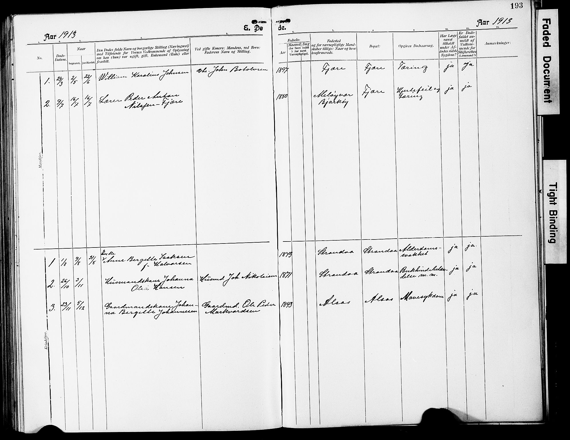 Ministerialprotokoller, klokkerbøker og fødselsregistre - Nordland, SAT/A-1459/803/L0077: Klokkerbok nr. 803C04, 1897-1930, s. 193