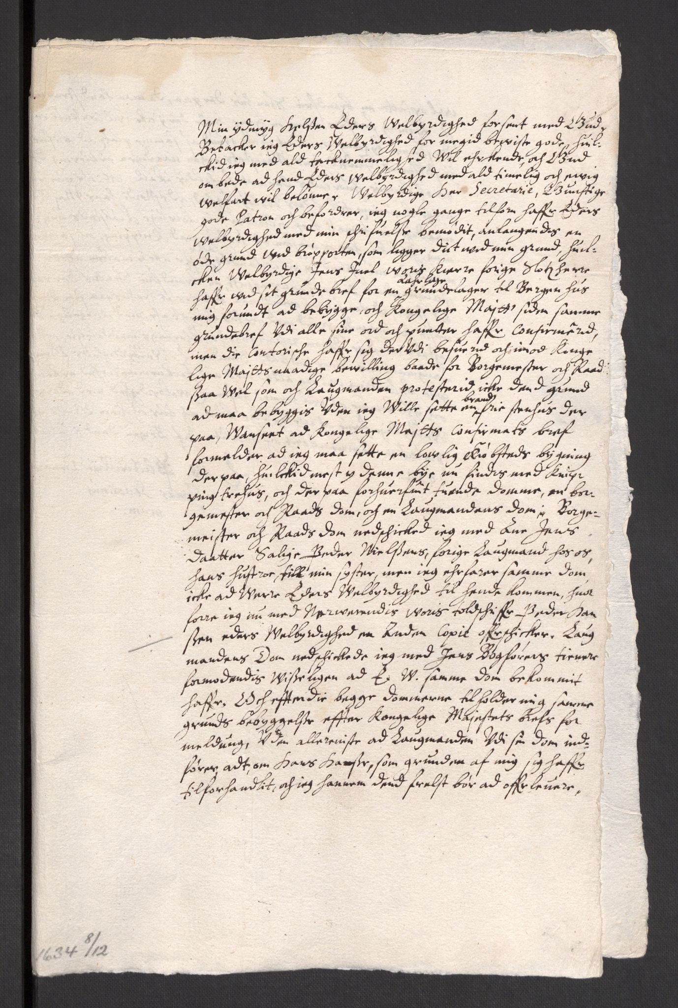 Danske Kanselli 1572-1799, AV/RA-EA-3023/F/Fc/Fcc/Fcca/L0007: Norske innlegg 1572-1799, 1633-1635, s. 390