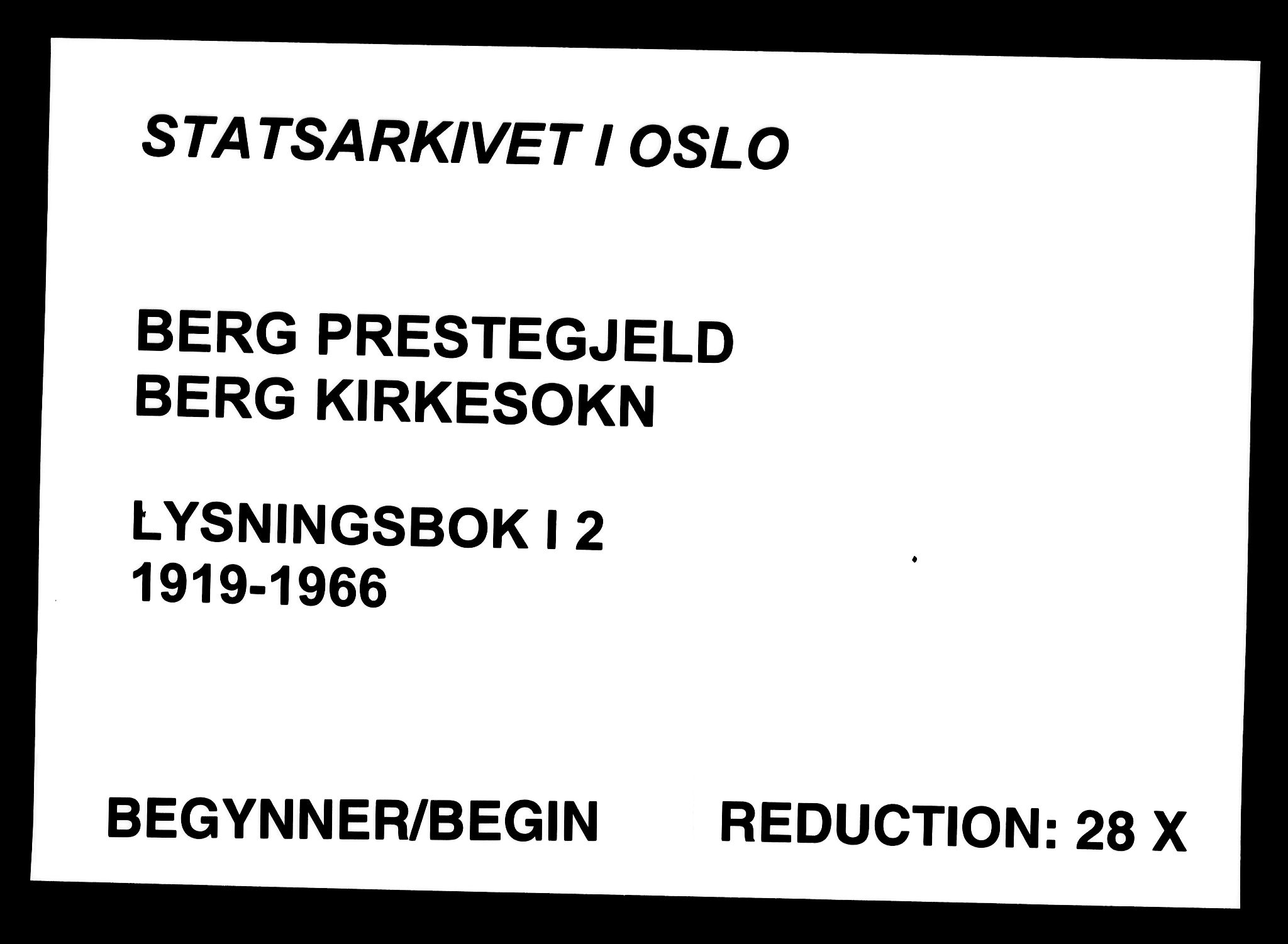Berg prestekontor Kirkebøker, AV/SAO-A-10902/H/Ha/L0002: Lysningsprotokoll nr. I 2, 1919-1966