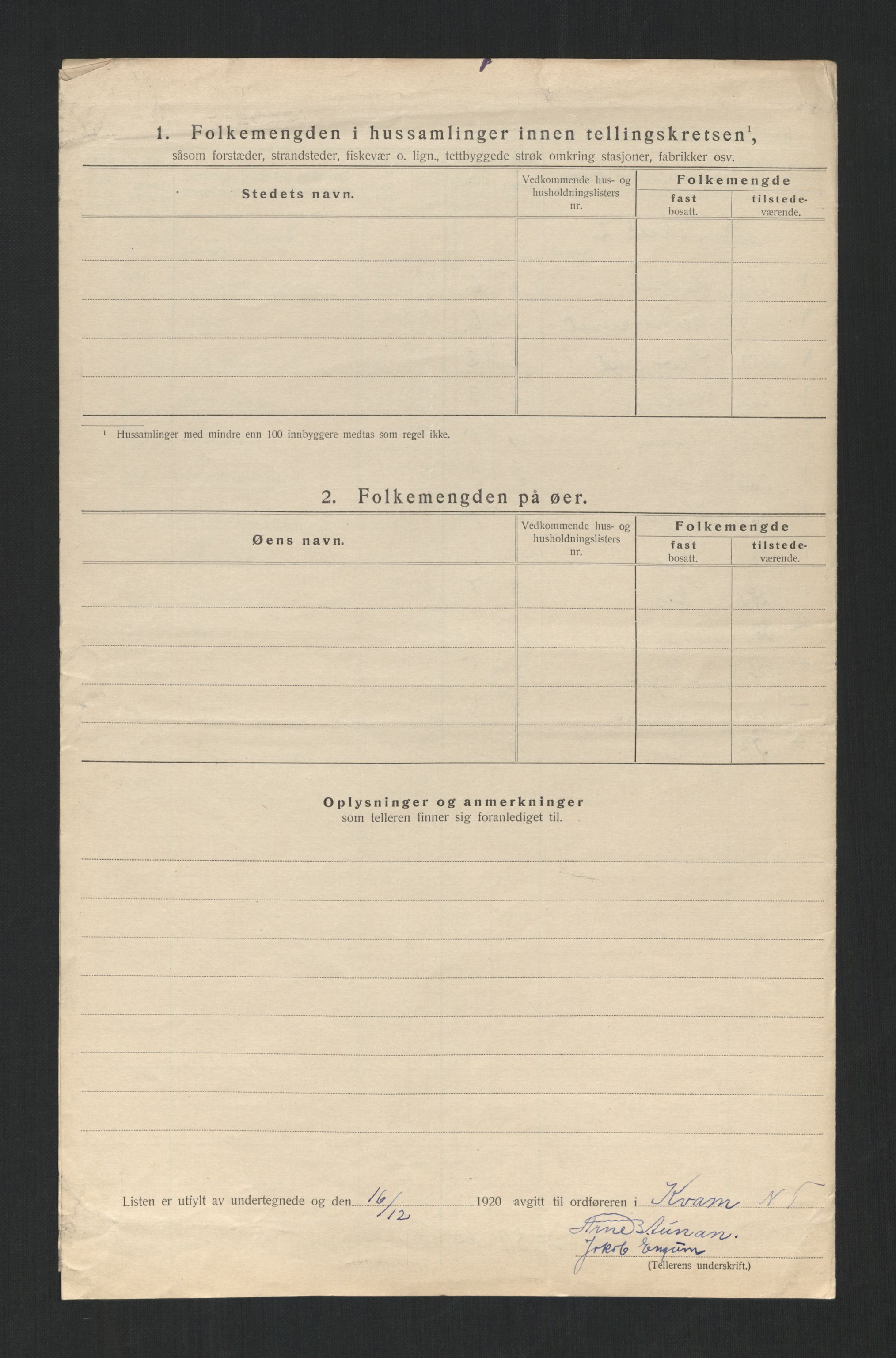 SAT, Folketelling 1920 for 1735 Kvam herred, 1920, s. 15