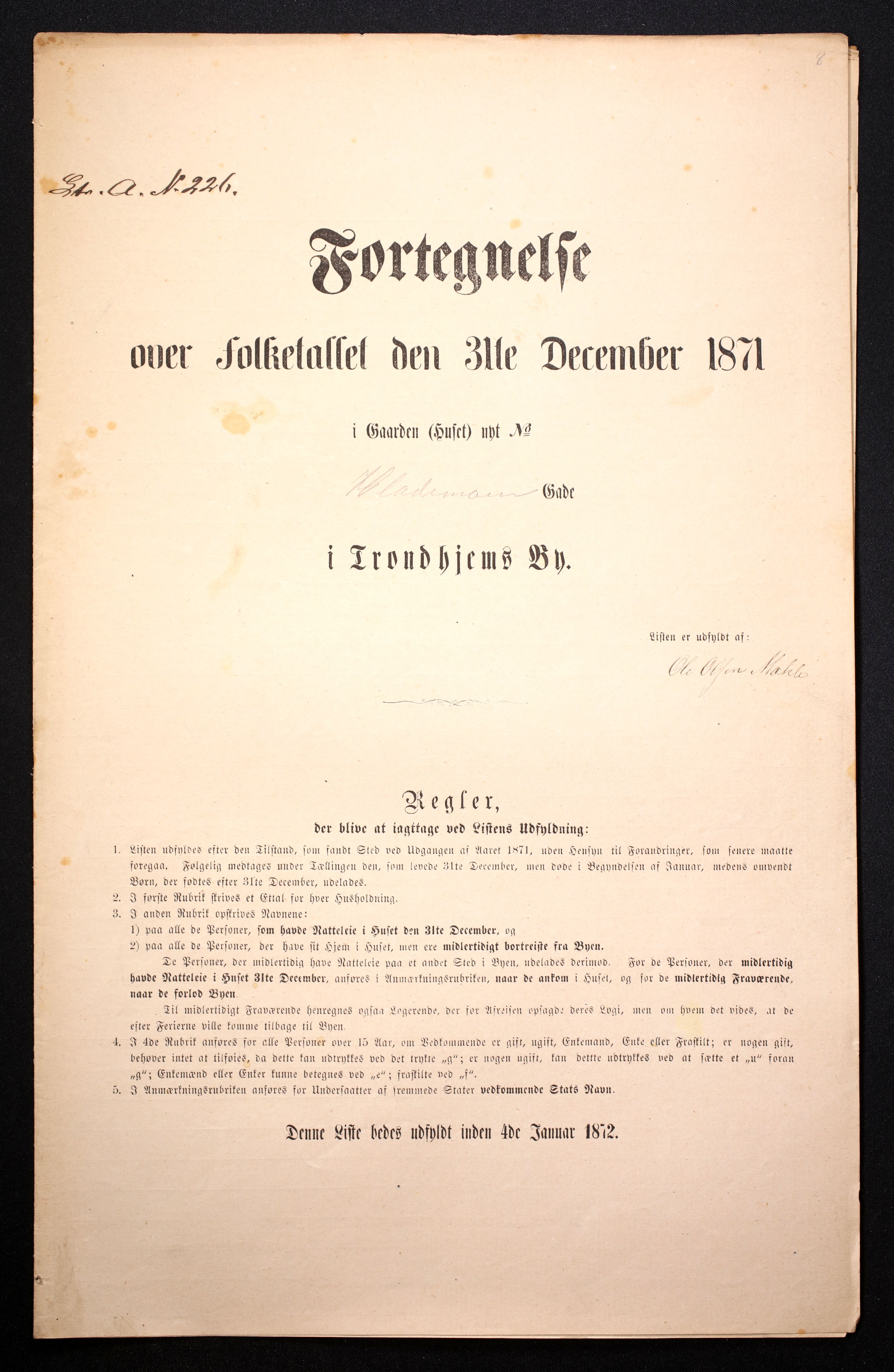 RA, Folketelling 1871 for 1601 Trondheim kjøpstad, 1870-1871, s. 609