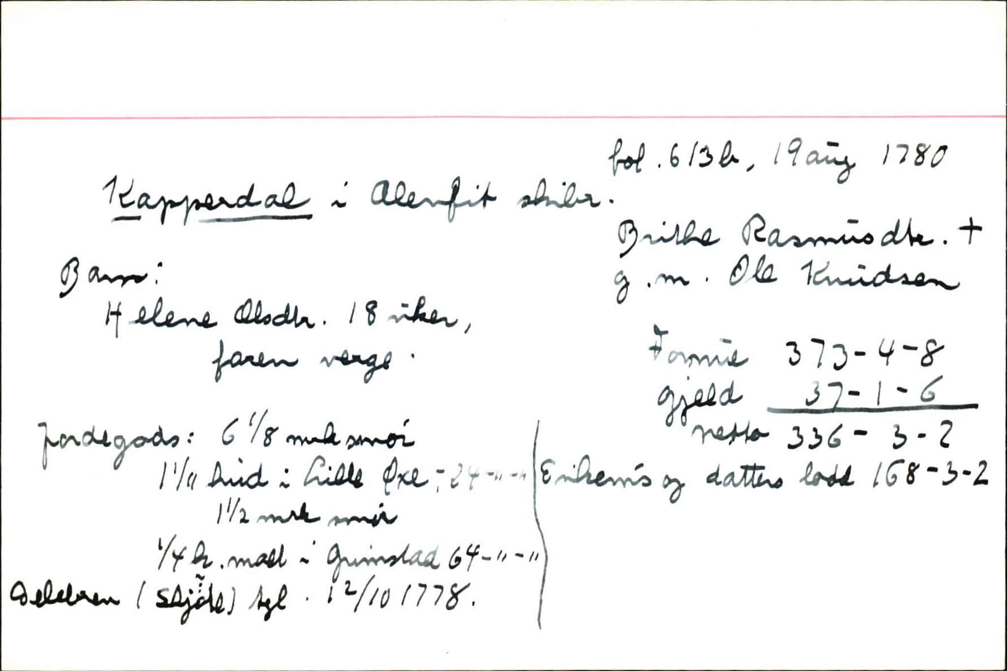 Skiftekort ved Statsarkivet i Bergen, SAB/SKIFTEKORT/001/L0003: Skifteprotokoll nr. 6, 1776-1783, s. 29