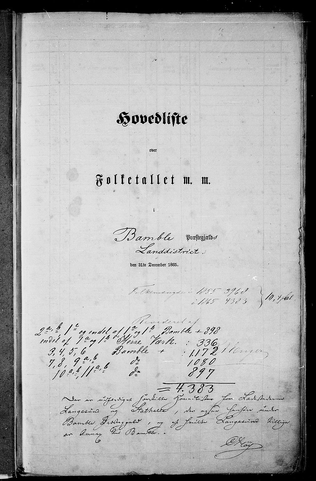 RA, Folketelling 1865 for 0814P Bamble prestegjeld, 1865, s. 5