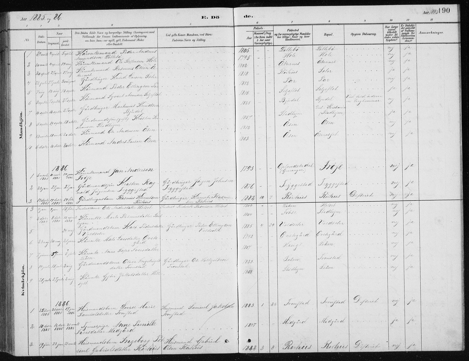 Ministerialprotokoller, klokkerbøker og fødselsregistre - Møre og Romsdal, AV/SAT-A-1454/517/L0230: Klokkerbok nr. 517C03, 1879-1912, s. 190