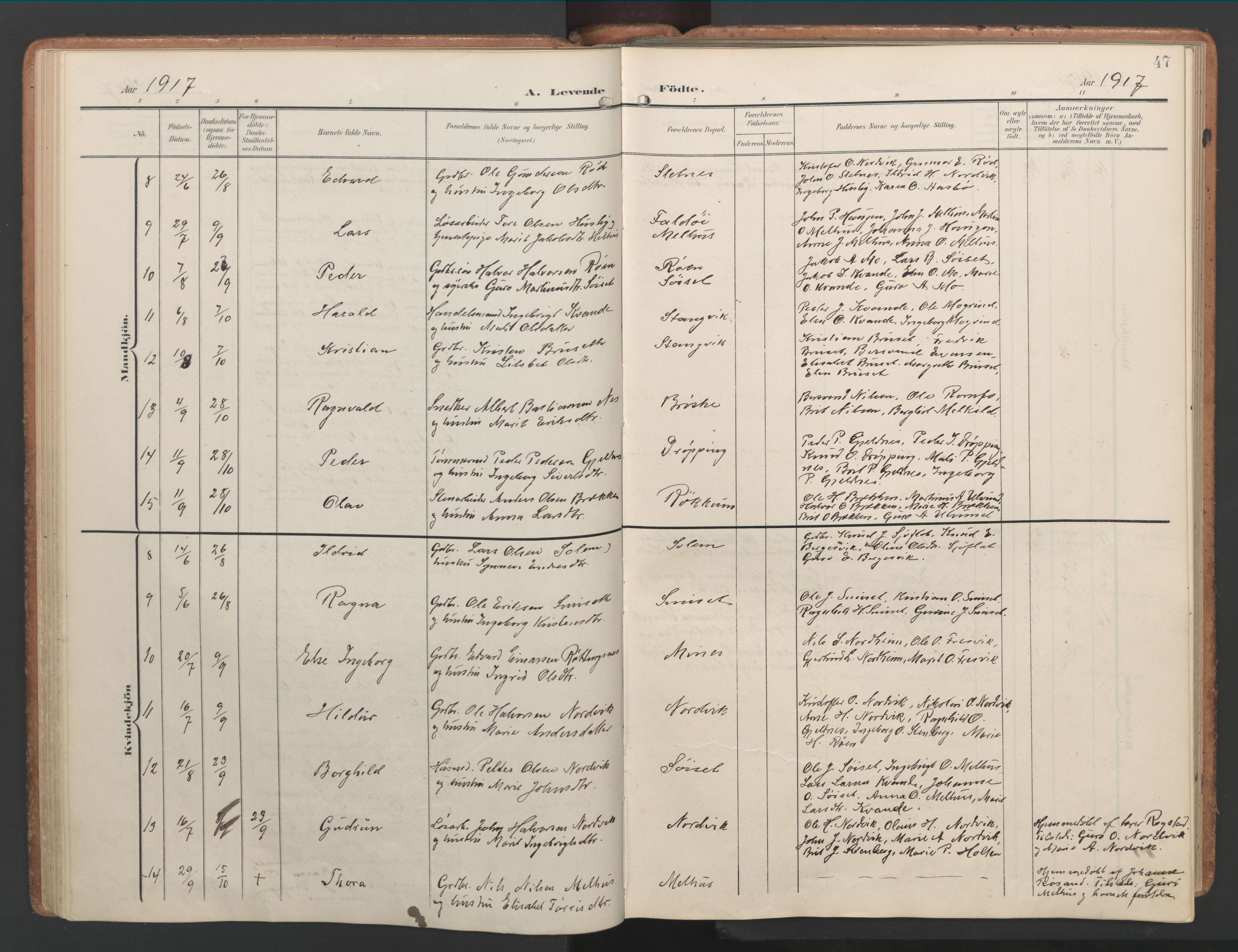 Ministerialprotokoller, klokkerbøker og fødselsregistre - Møre og Romsdal, AV/SAT-A-1454/592/L1030: Ministerialbok nr. 592A08, 1901-1925, s. 47
