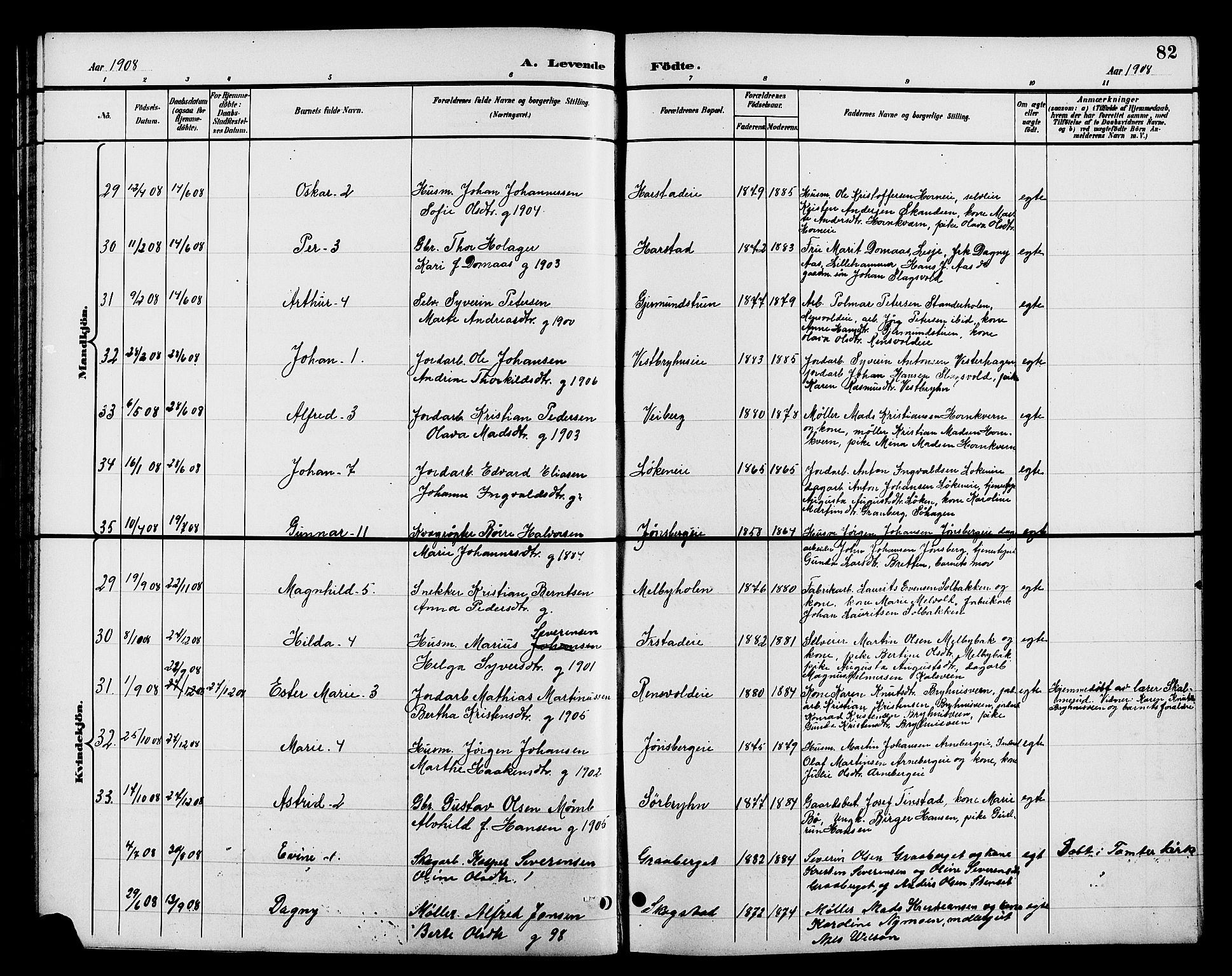 Romedal prestekontor, AV/SAH-PREST-004/L/L0012: Klokkerbok nr. 12, 1896-1914, s. 82