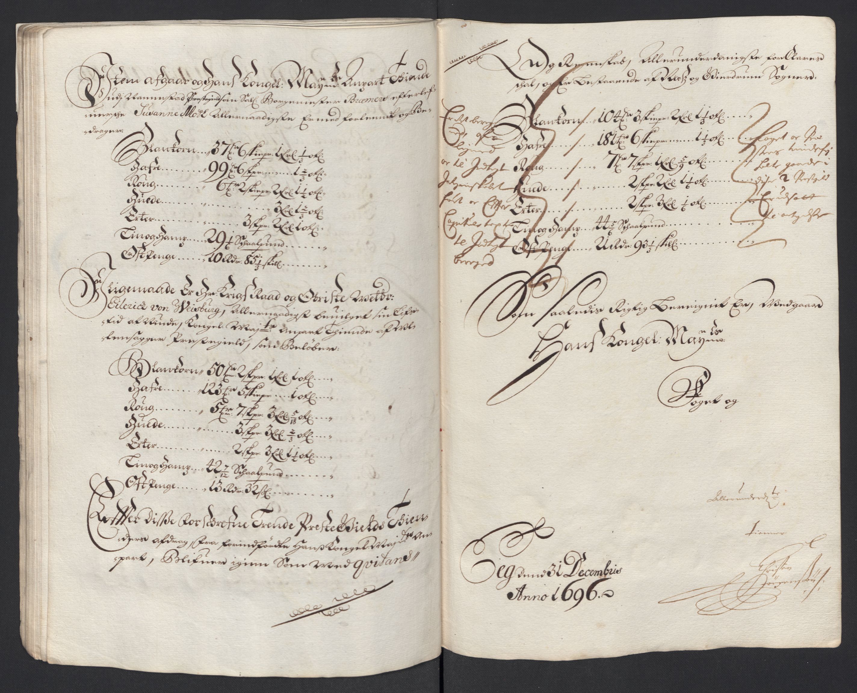 Rentekammeret inntil 1814, Reviderte regnskaper, Fogderegnskap, RA/EA-4092/R12/L0708: Fogderegnskap Øvre Romerike, 1696, s. 54