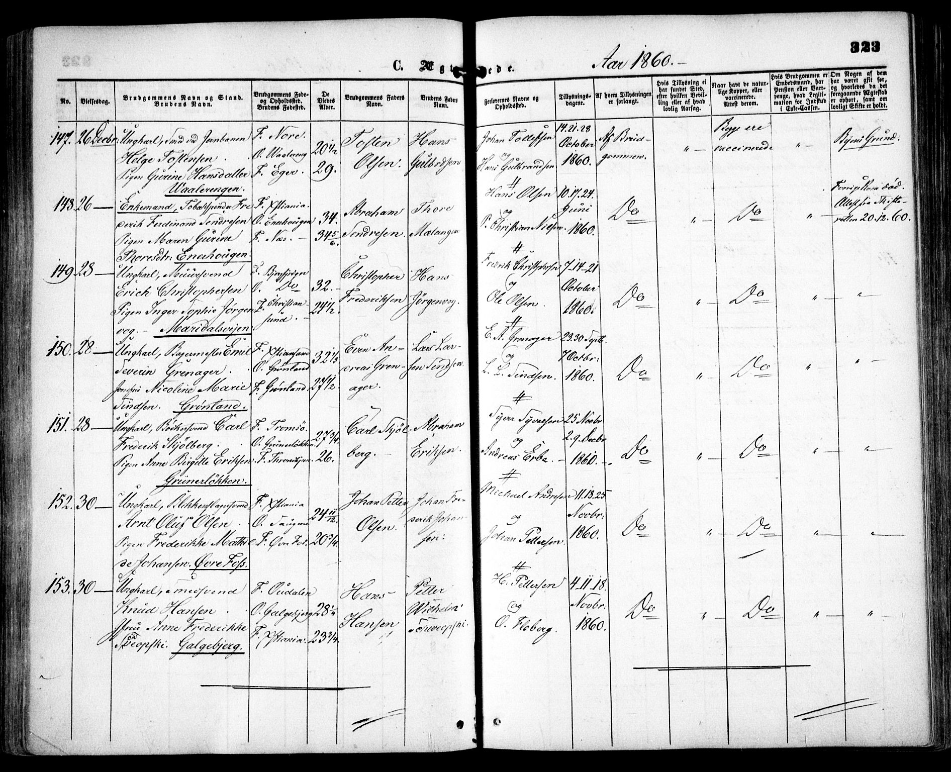 Grønland prestekontor Kirkebøker, AV/SAO-A-10848/F/Fa/L0001: Ministerialbok nr. 1, 1859-1861, s. 323
