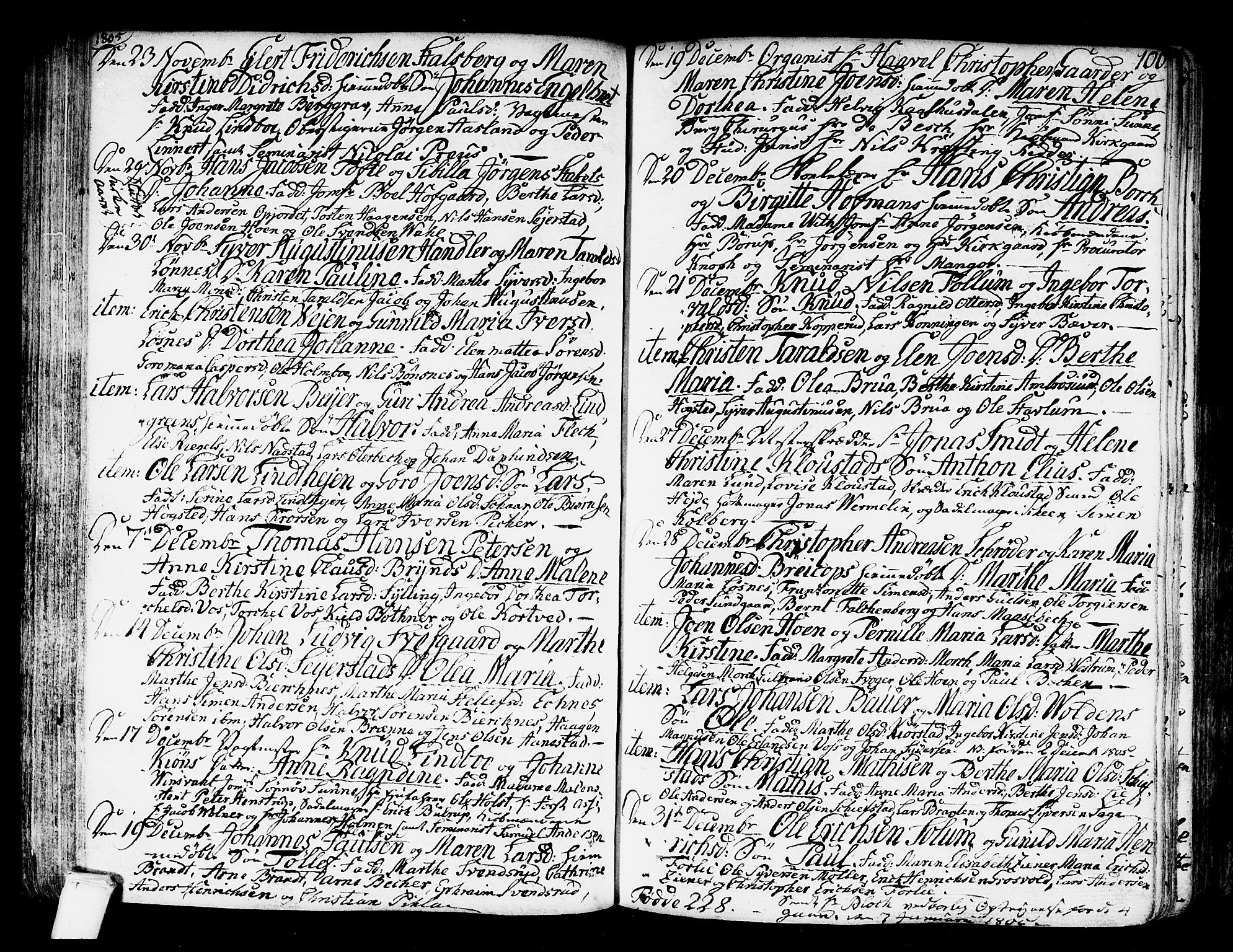 Kongsberg kirkebøker, SAKO/A-22/F/Fa/L0007: Ministerialbok nr. I 7, 1795-1816, s. 100