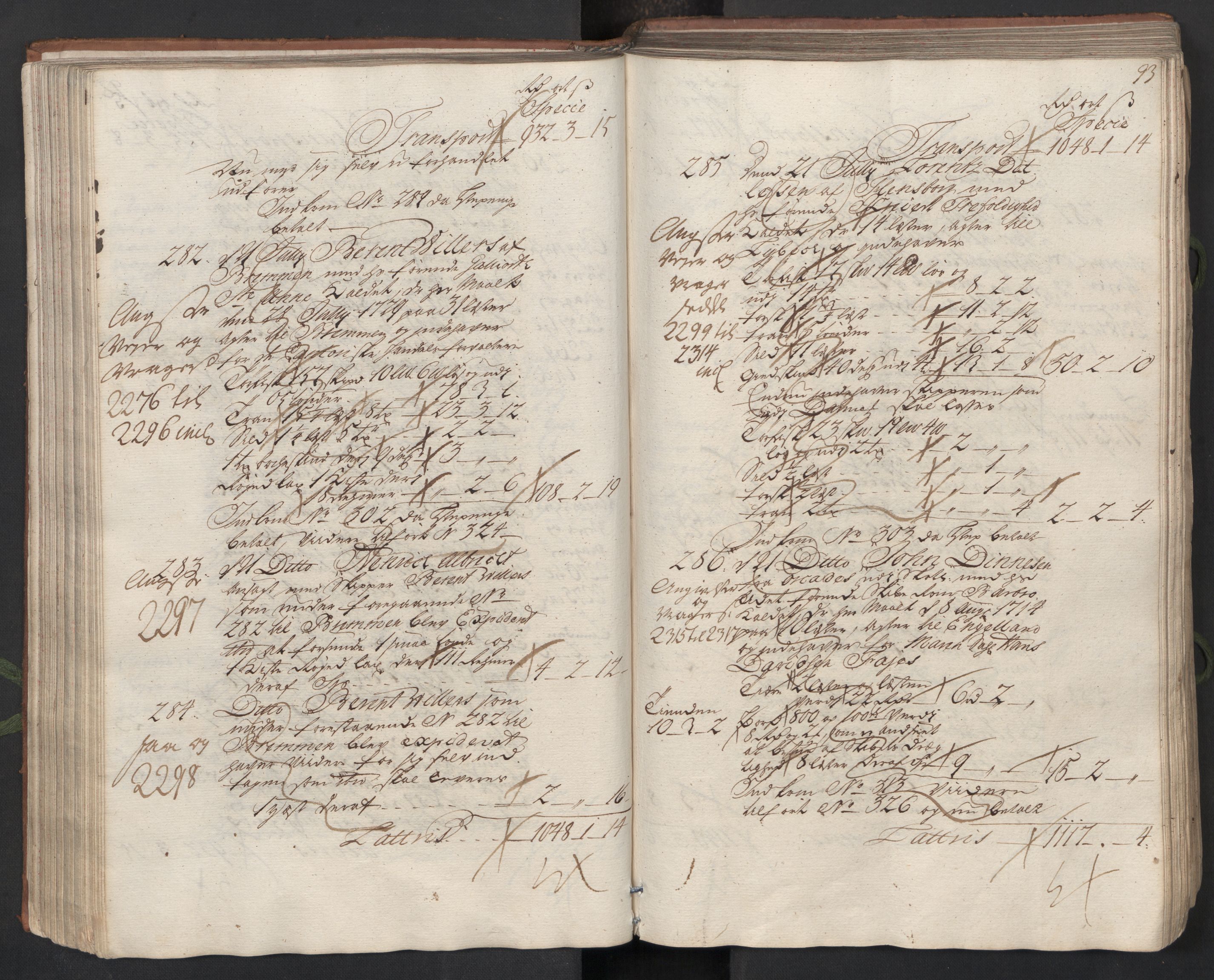 Generaltollkammeret, tollregnskaper, AV/RA-EA-5490/R26/L0017/0001: Tollregnskaper Bergen A / Utgående hovedtollbok, 1731, s. 92b-93a