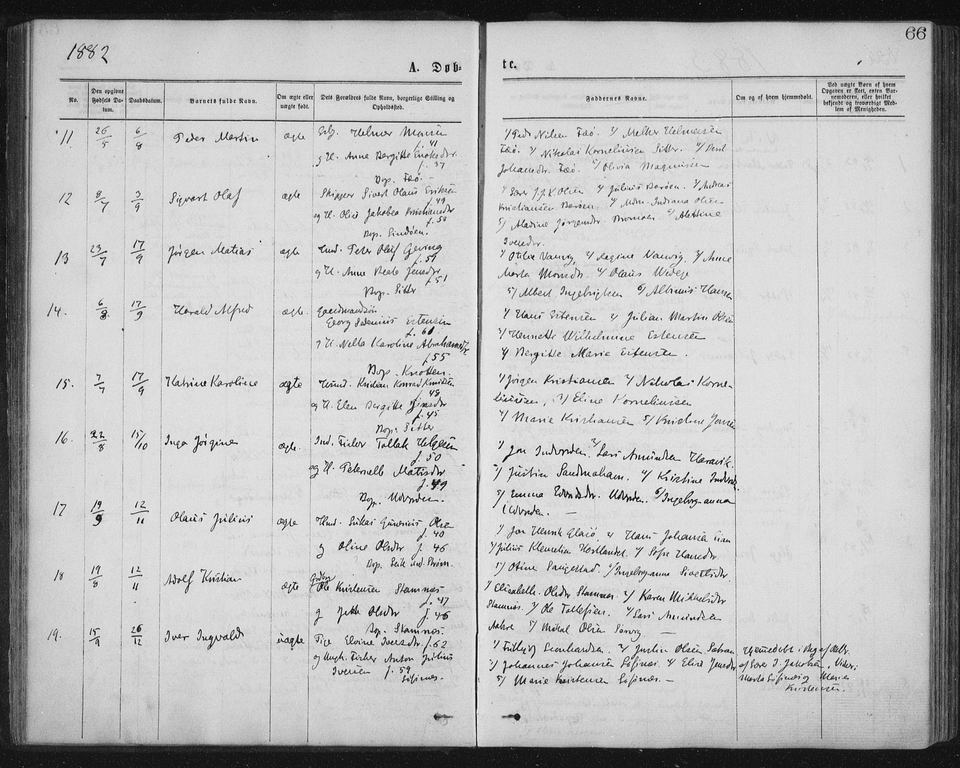 Ministerialprotokoller, klokkerbøker og fødselsregistre - Nord-Trøndelag, AV/SAT-A-1458/771/L0596: Ministerialbok nr. 771A03, 1870-1884, s. 66