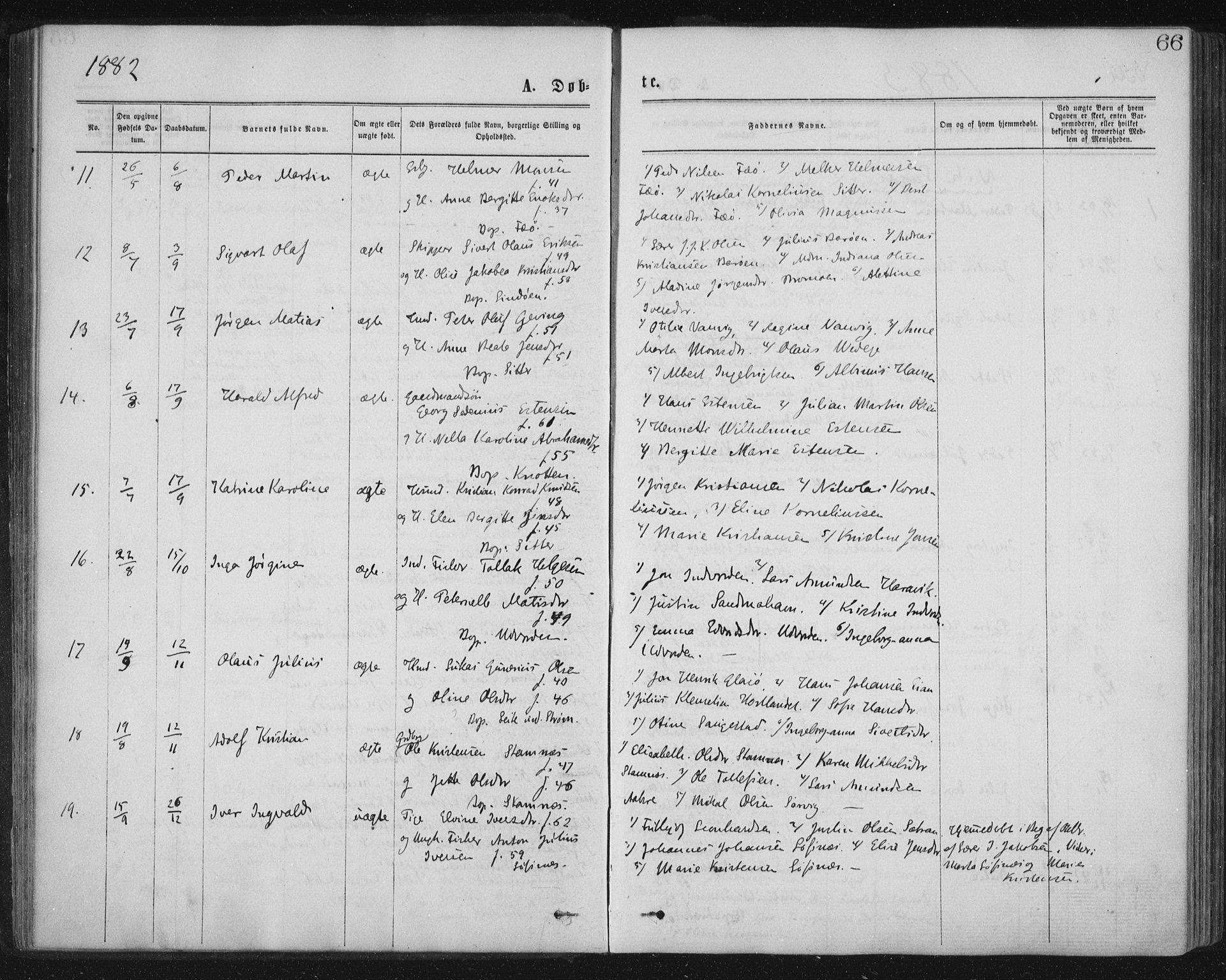 Ministerialprotokoller, klokkerbøker og fødselsregistre - Nord-Trøndelag, SAT/A-1458/771/L0596: Ministerialbok nr. 771A03, 1870-1884, s. 66