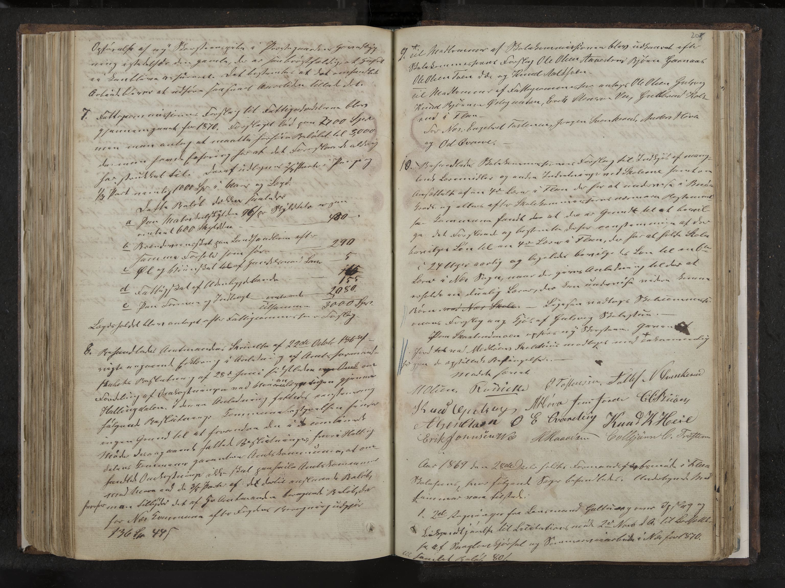 Nes formannskap og sentraladministrasjon, IKAK/0616021-1/A/Aa/L0001: Møtebok med register, 1838-1875, s. 203
