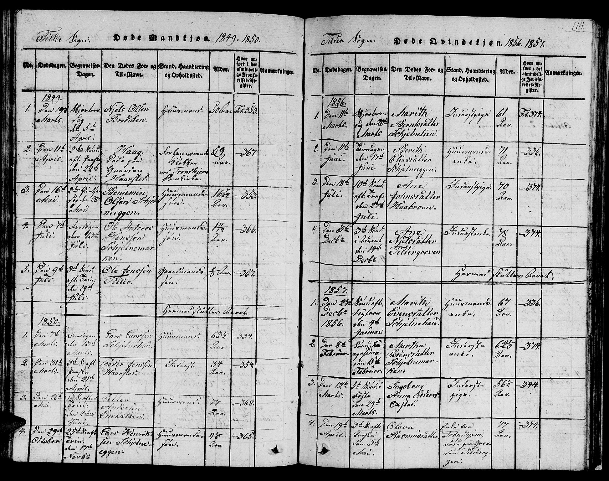 Ministerialprotokoller, klokkerbøker og fødselsregistre - Sør-Trøndelag, AV/SAT-A-1456/621/L0458: Klokkerbok nr. 621C01, 1816-1865, s. 114