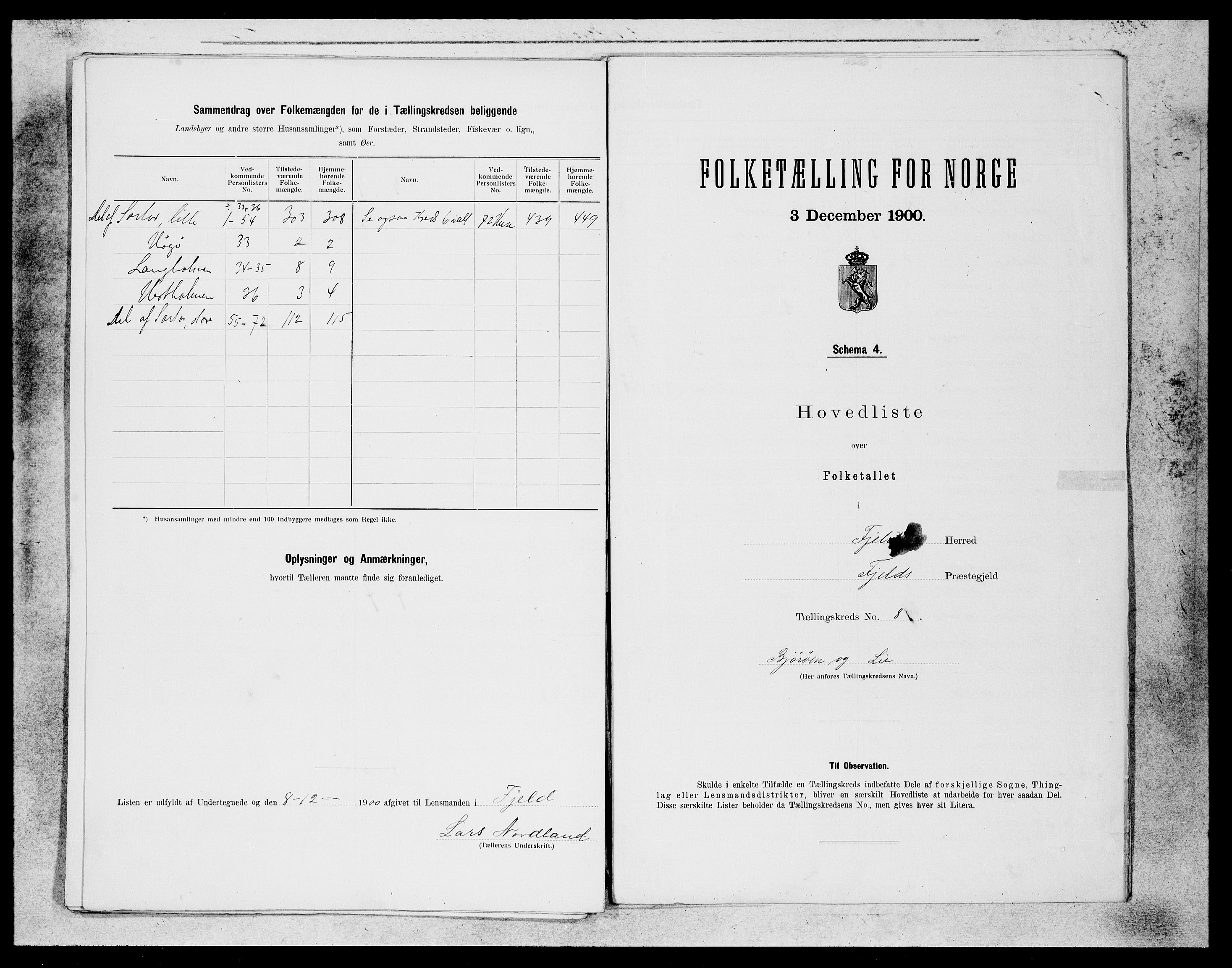 SAB, Folketelling 1900 for 1246 Fjell herred, 1900, s. 15