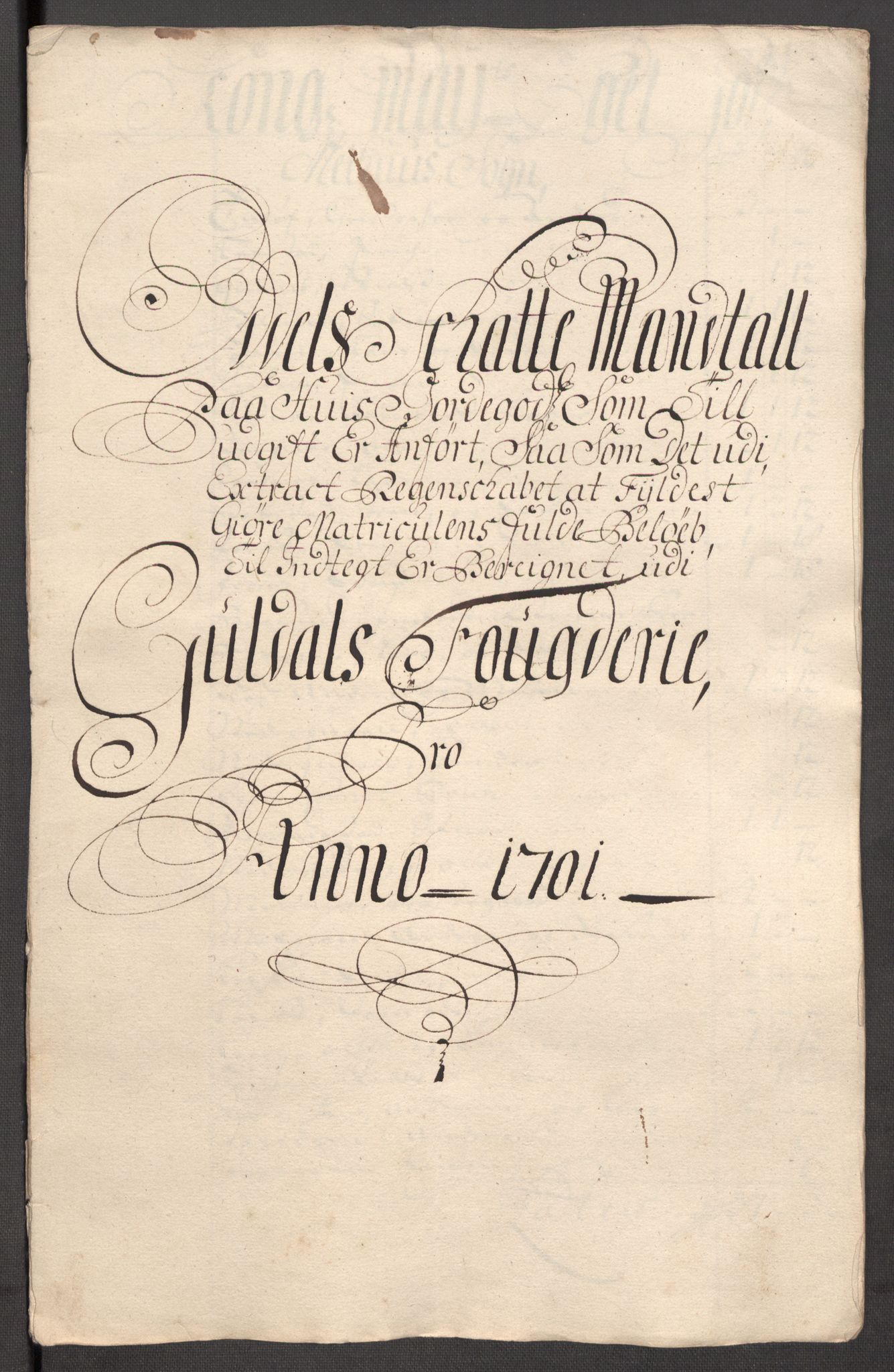 Rentekammeret inntil 1814, Reviderte regnskaper, Fogderegnskap, RA/EA-4092/R60/L3951: Fogderegnskap Orkdal og Gauldal, 1701, s. 333