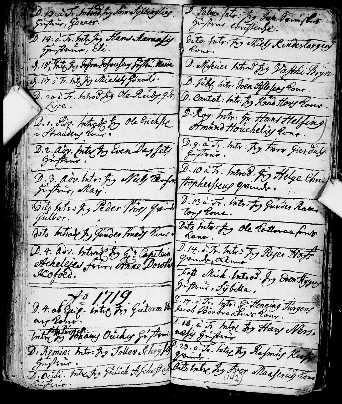 Røyken kirkebøker, SAKO/A-241/F/Fa/L0001: Ministerialbok nr. 1, 1701-1730, s. 142
