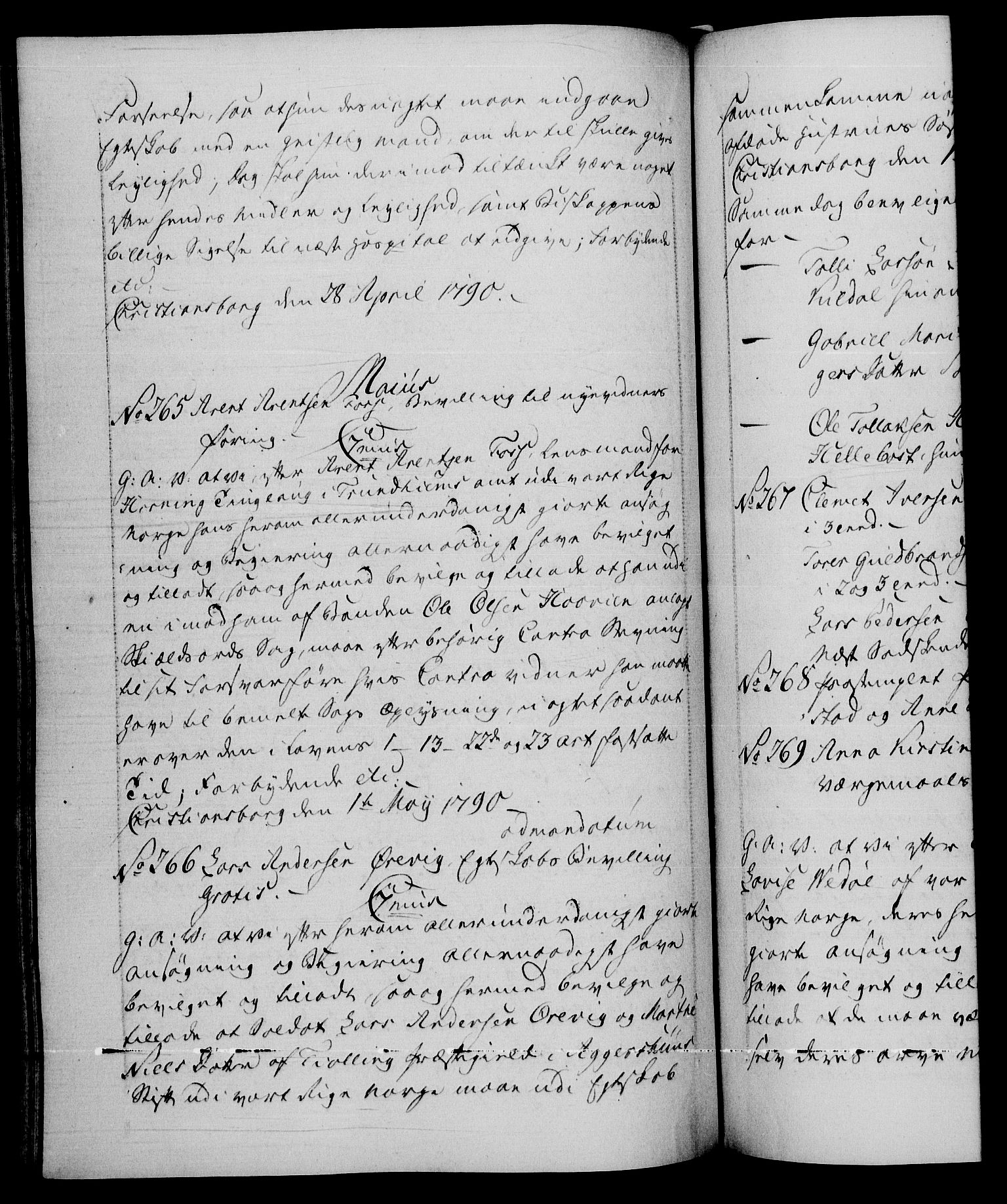 Danske Kanselli 1572-1799, RA/EA-3023/F/Fc/Fca/Fcaa/L0053: Norske registre, 1790-1791, s. 163b