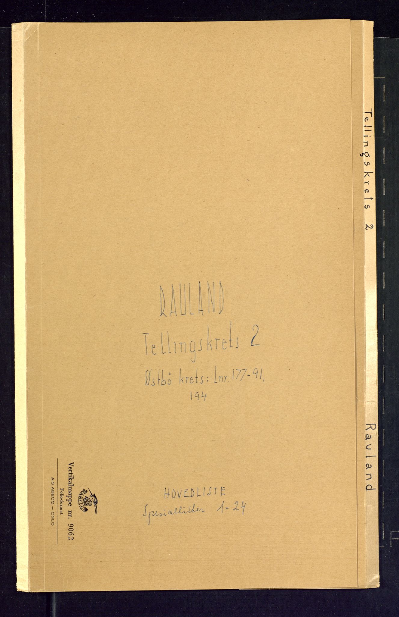 SAKO, Folketelling 1875 for 0835P Rauland prestegjeld, 1875, s. 5