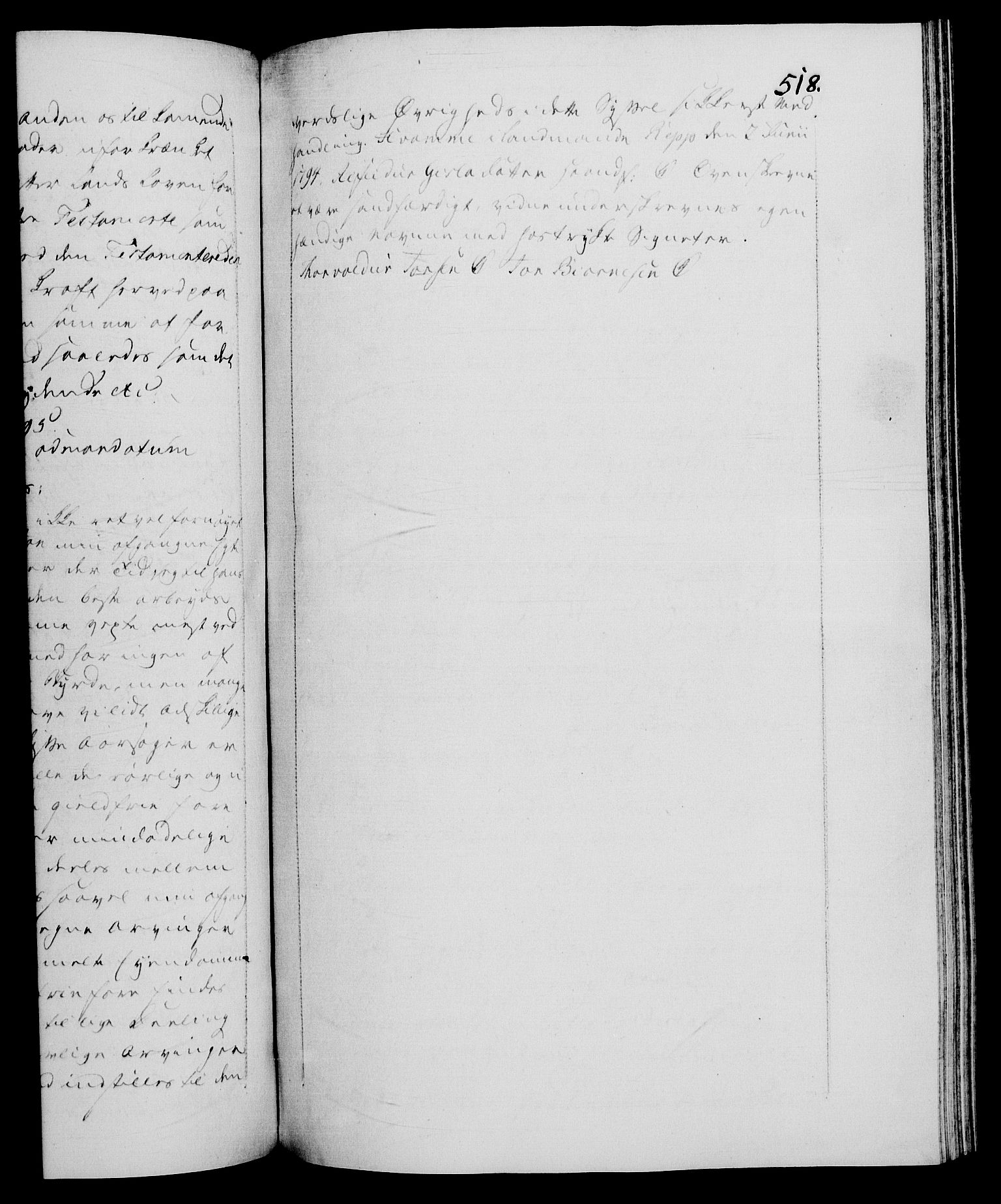 Danske Kanselli 1572-1799, RA/EA-3023/F/Fc/Fca/Fcaa/L0056: Norske registre, 1795-1796, s. 518a