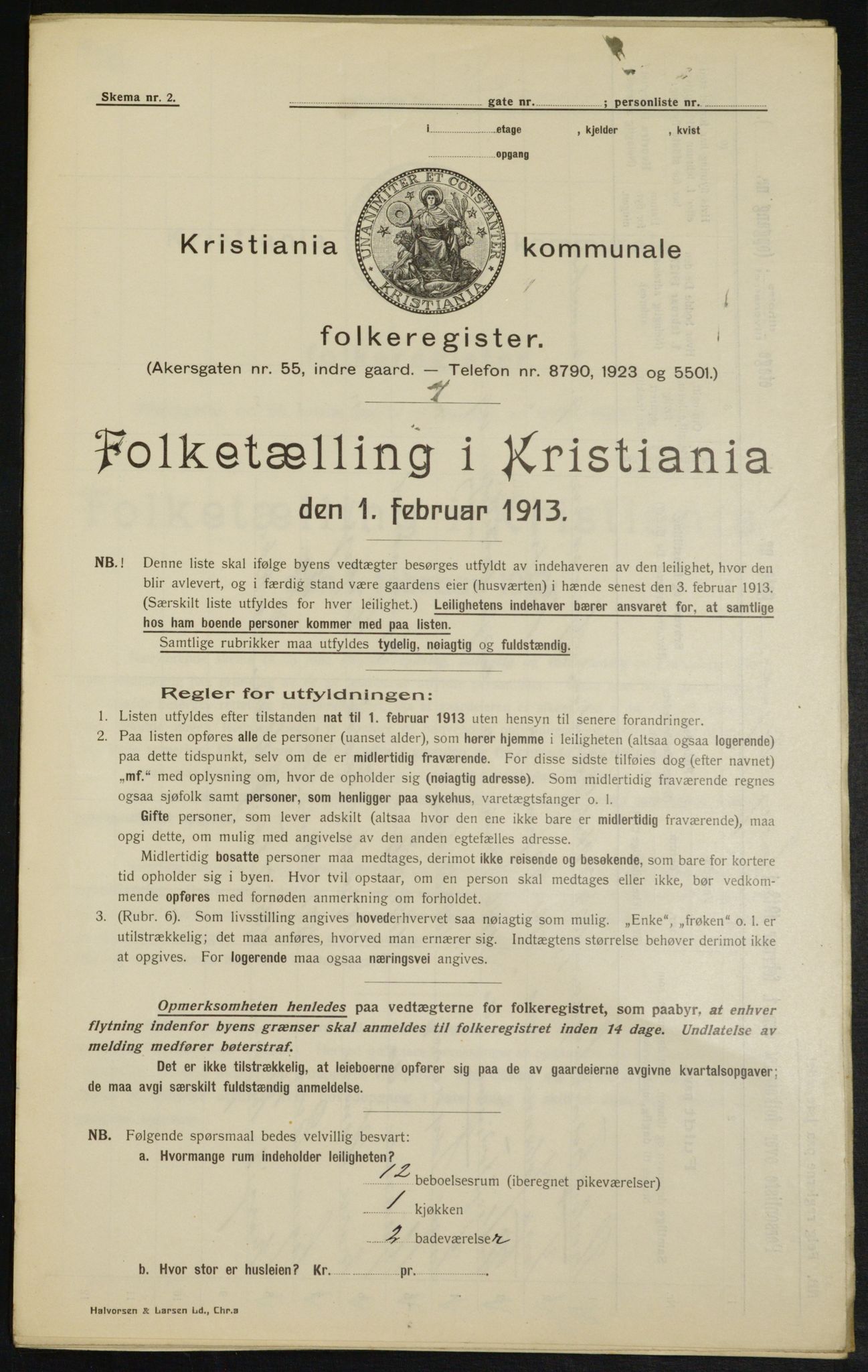 OBA, Kommunal folketelling 1.2.1913 for Kristiania, 1913, s. 43794