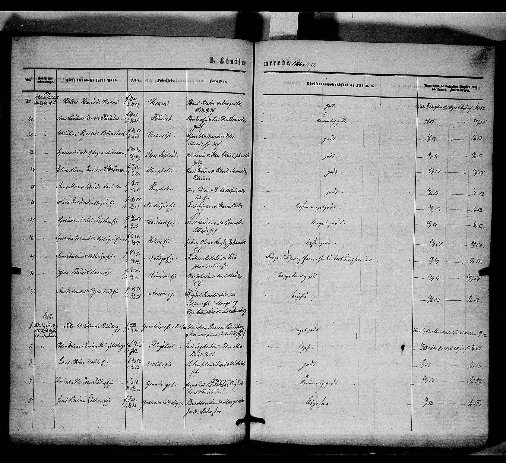 Romedal prestekontor, AV/SAH-PREST-004/K/L0005: Ministerialbok nr. 5, 1862-1874, s. 166