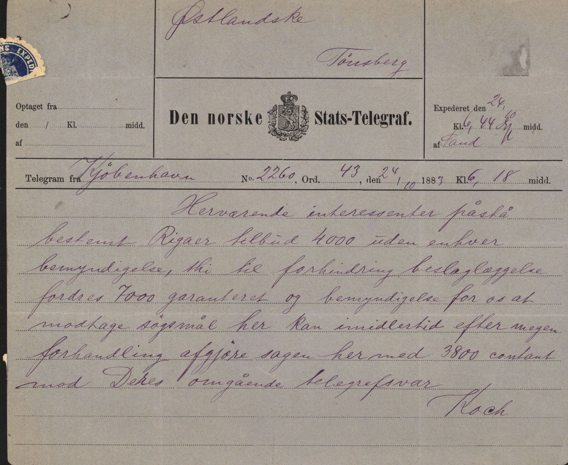 Pa 63 - Østlandske skibsassuranceforening, VEMU/A-1079/G/Ga/L0016/0003: Havaridokumenter / Triton, Bervadors Held, Anastasia, Amicitia, 1883, s. 42