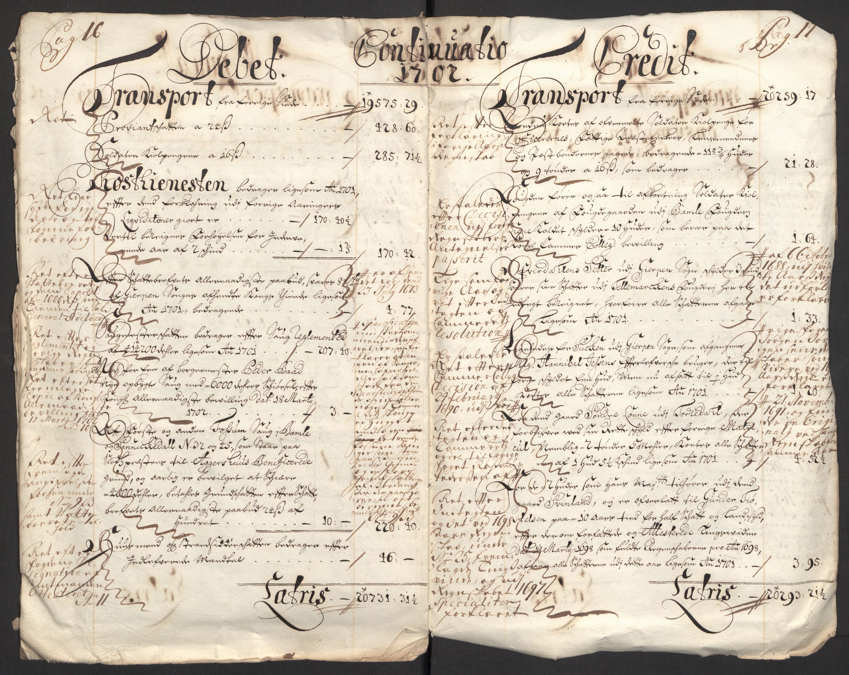 Rentekammeret inntil 1814, Reviderte regnskaper, Fogderegnskap, AV/RA-EA-4092/R36/L2106: Fogderegnskap Øvre og Nedre Telemark og Bamble, 1702, s. 11