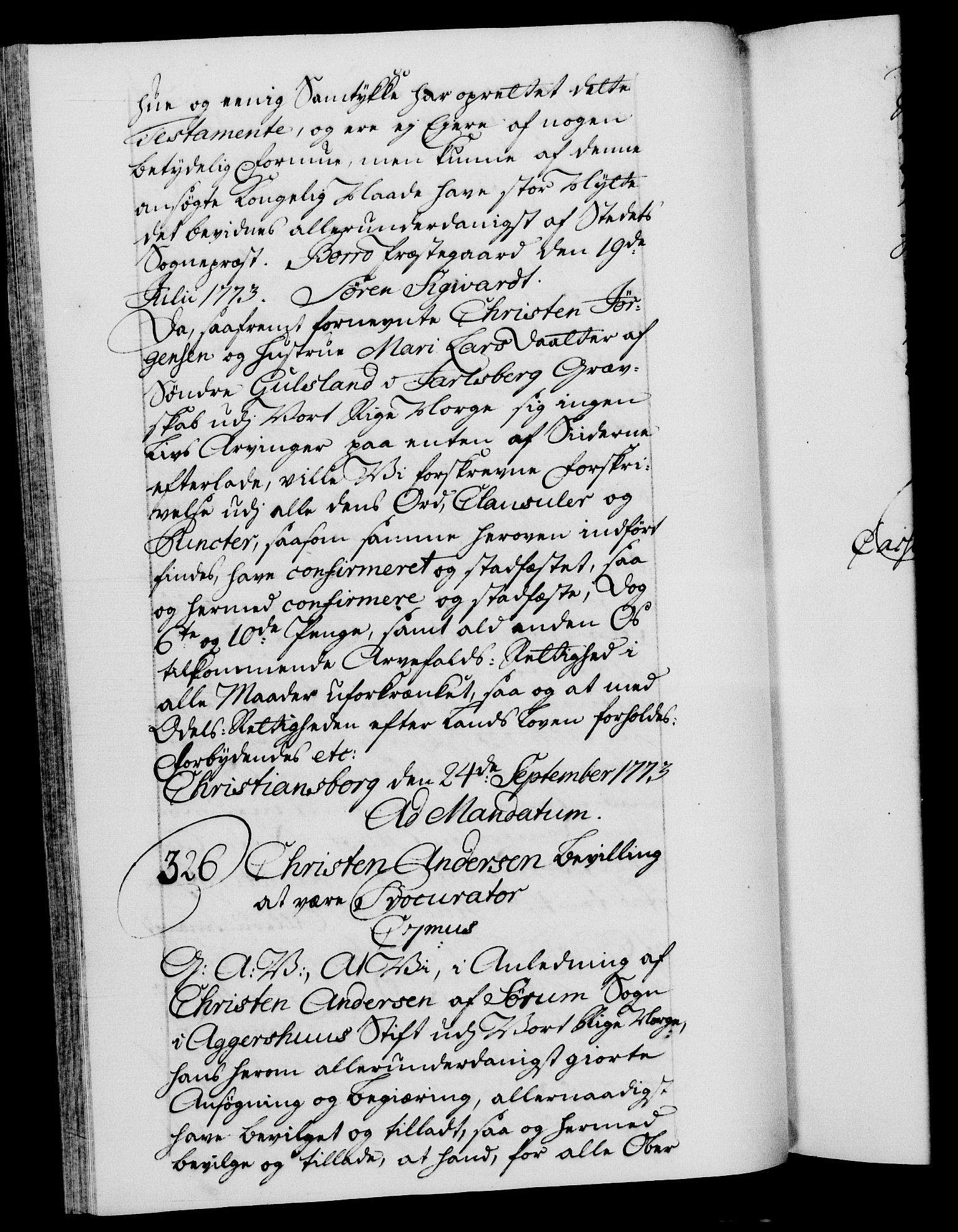 Danske Kanselli 1572-1799, RA/EA-3023/F/Fc/Fca/Fcaa/L0046: Norske registre, 1773-1775, s. 241b