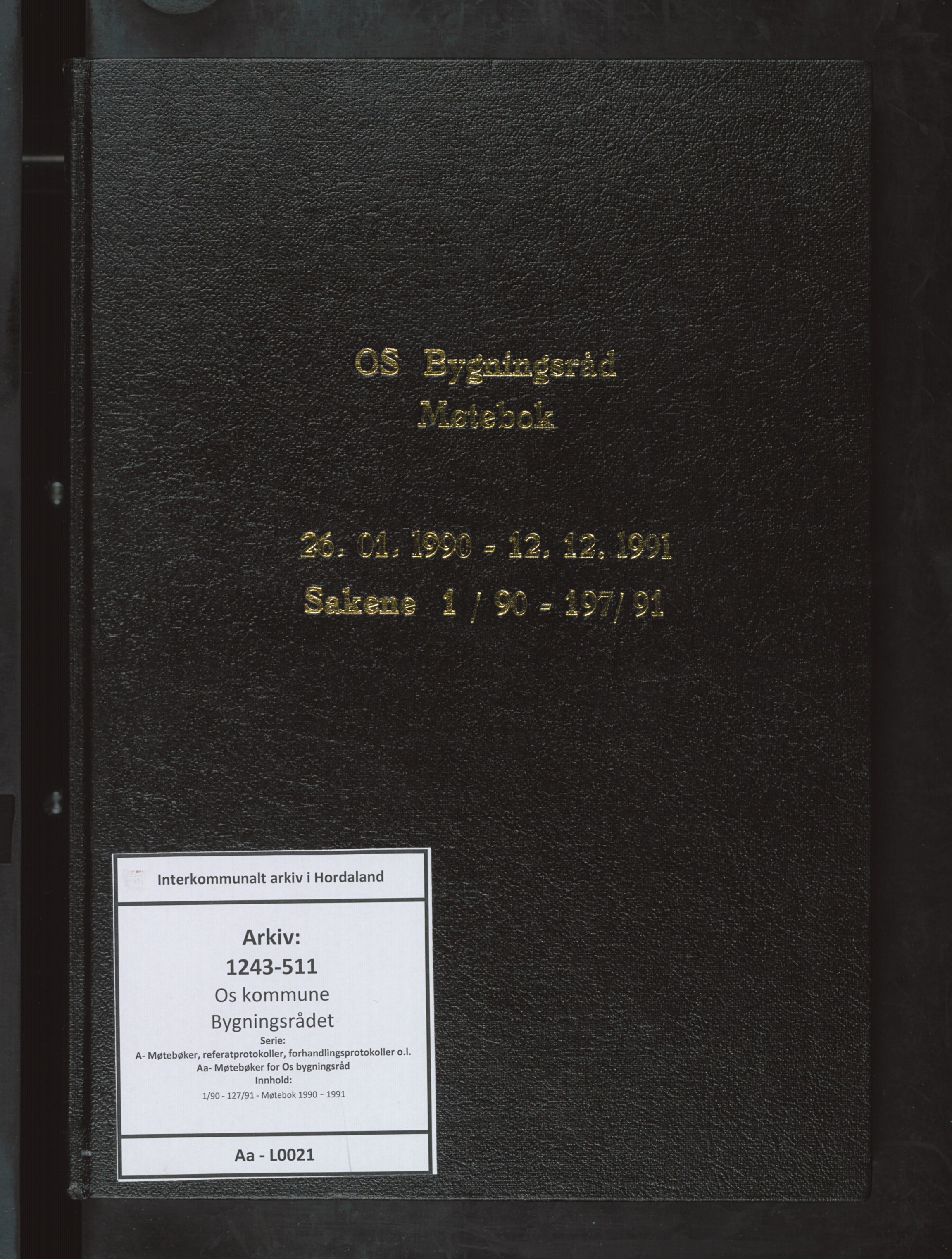 Os kommune. Bygningsrådet, IKAH/1243-511/A/Aa/L0021: Møtebok for Os bygningsråd, 1990-1991