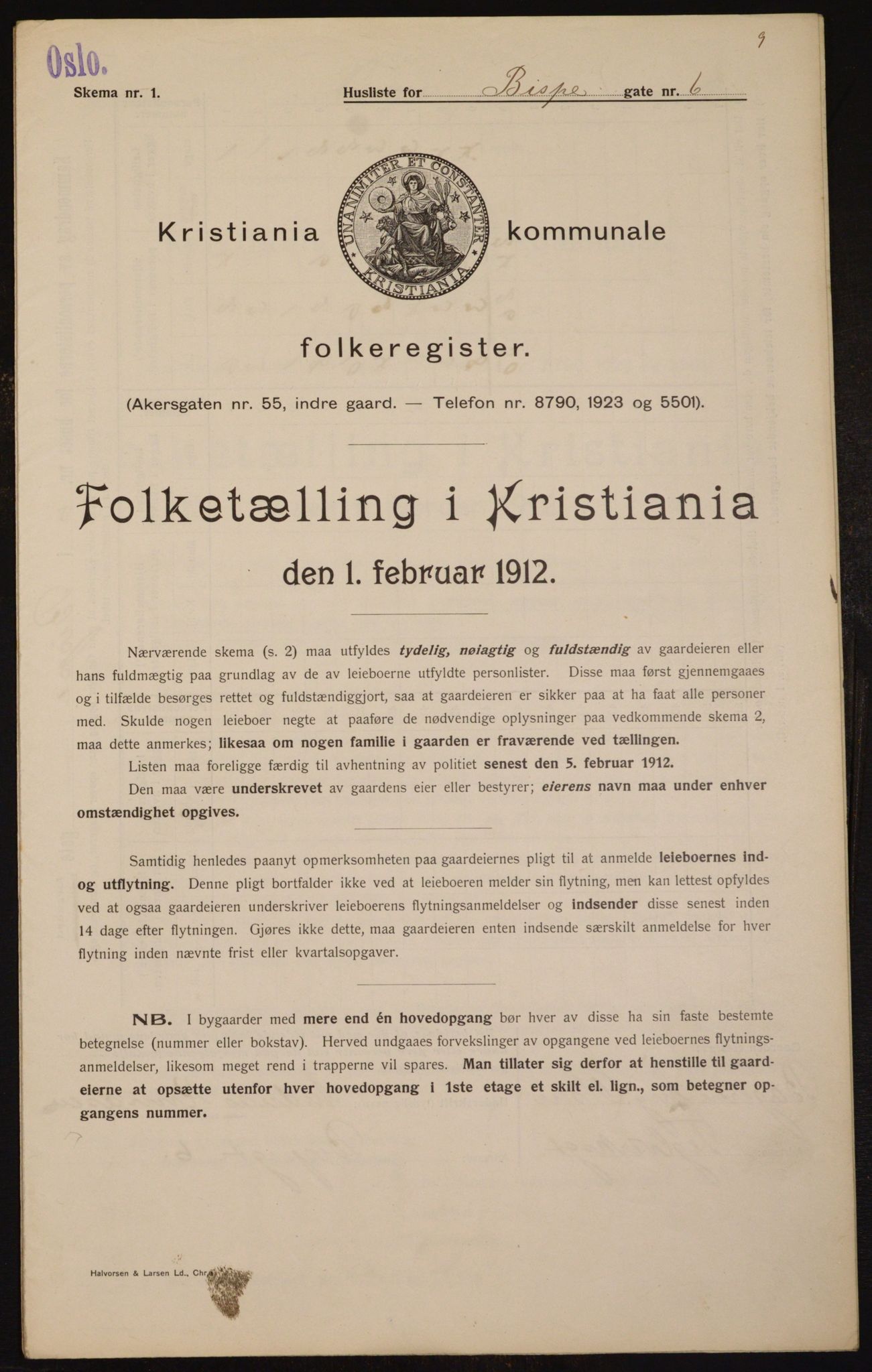 OBA, Kommunal folketelling 1.2.1912 for Kristiania, 1912, s. 5235