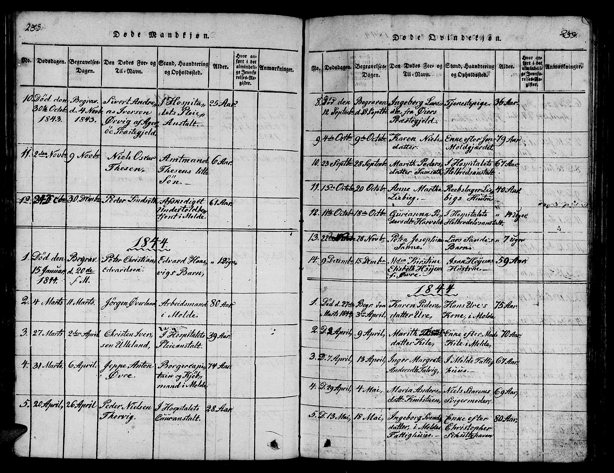 Ministerialprotokoller, klokkerbøker og fødselsregistre - Møre og Romsdal, SAT/A-1454/558/L0700: Klokkerbok nr. 558C01, 1818-1868, s. 238-239