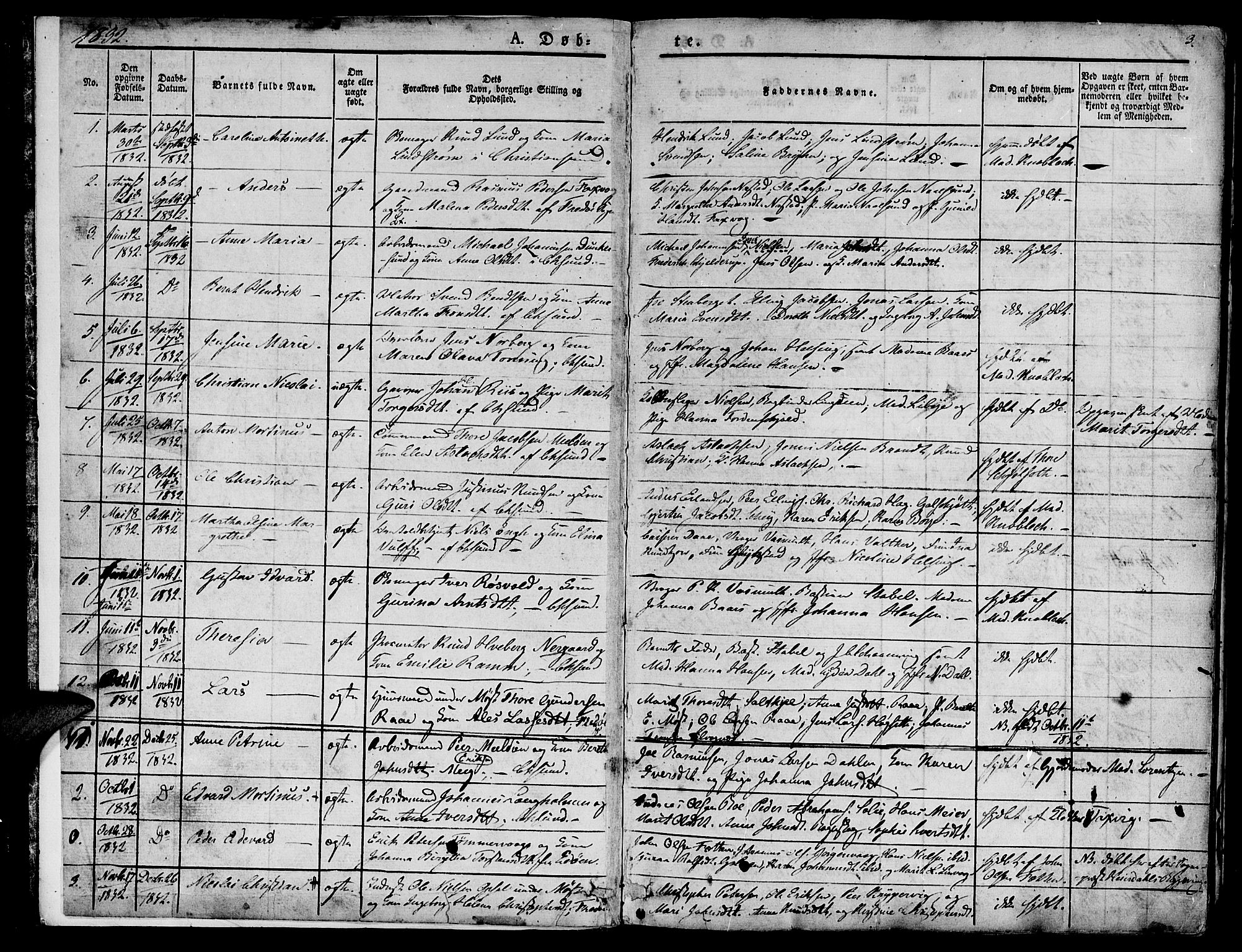 Ministerialprotokoller, klokkerbøker og fødselsregistre - Møre og Romsdal, AV/SAT-A-1454/572/L0843: Ministerialbok nr. 572A06, 1832-1842, s. 3