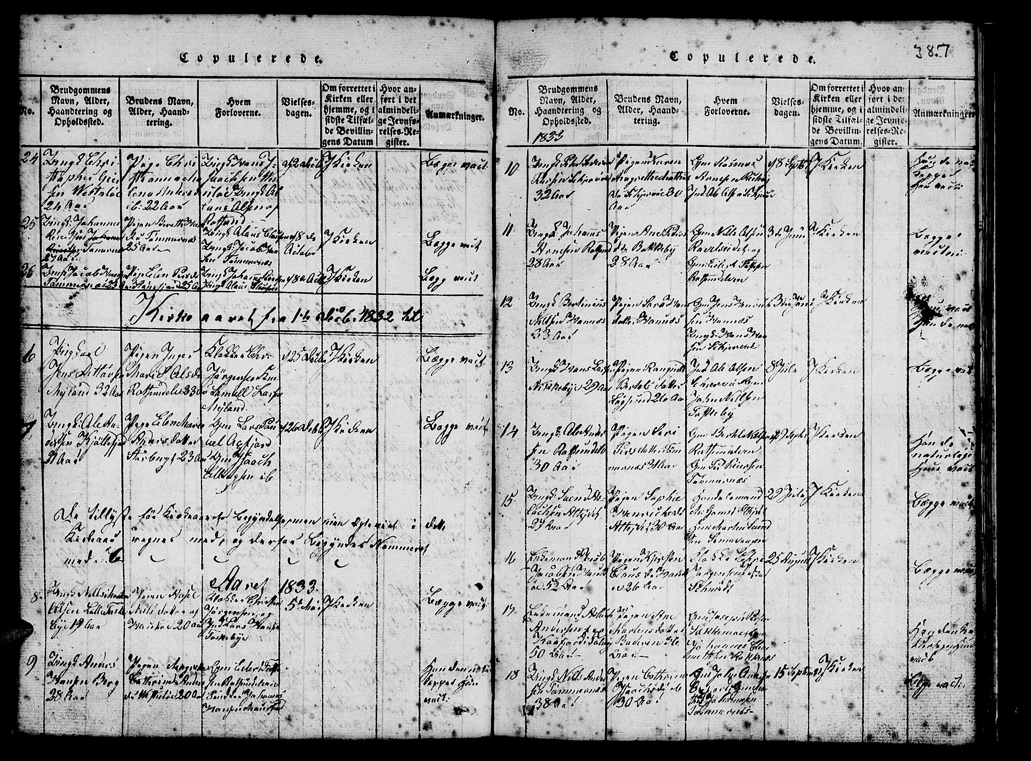 Skjervøy sokneprestkontor, AV/SATØ-S-1300/H/Ha/Hab/L0001klokker: Klokkerbok nr. 1, 1825-1838, s. 386-387