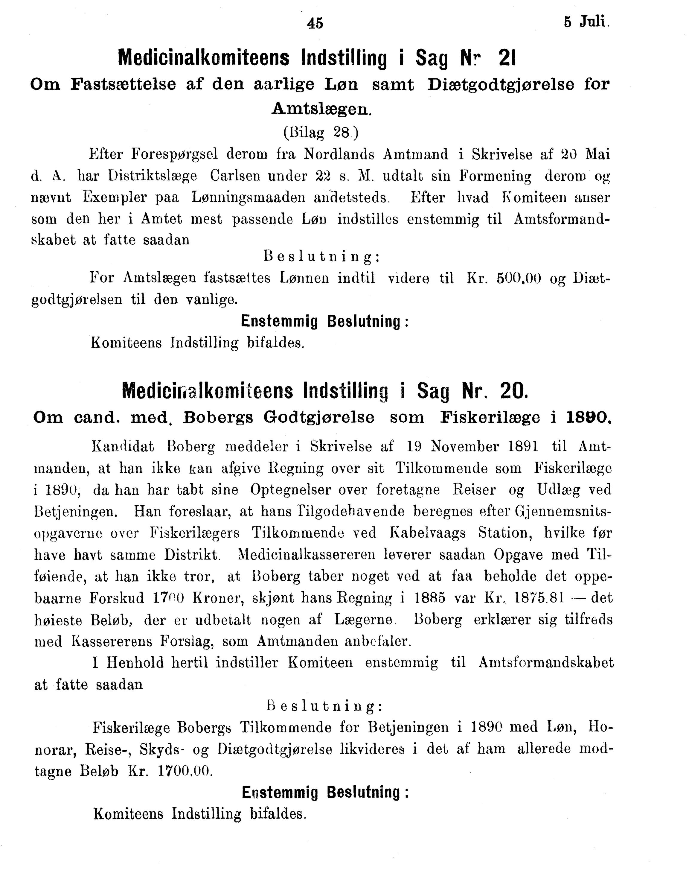 Nordland Fylkeskommune. Fylkestinget, AIN/NFK-17/176/A/Ac/L0016: Fylkestingsforhandlinger 1891-1893, 1891-1893